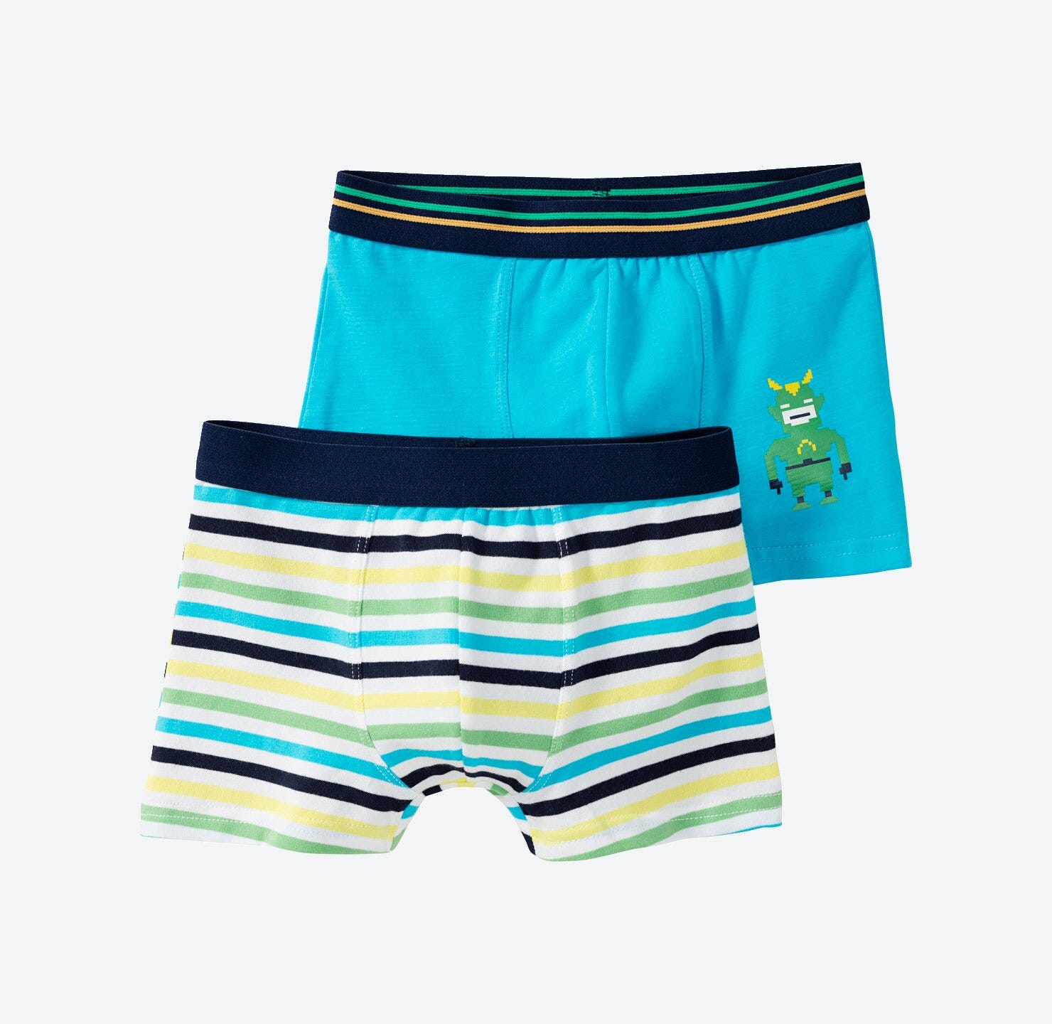 Jungen-Retroshorts mit Alien-Aufdruck, 2er-Pack