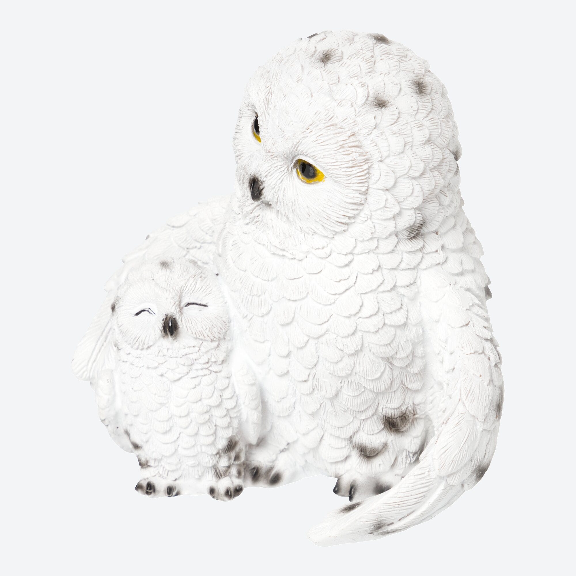Deko-Schnee-Eule mit Kind, ca. 12x7x11cm