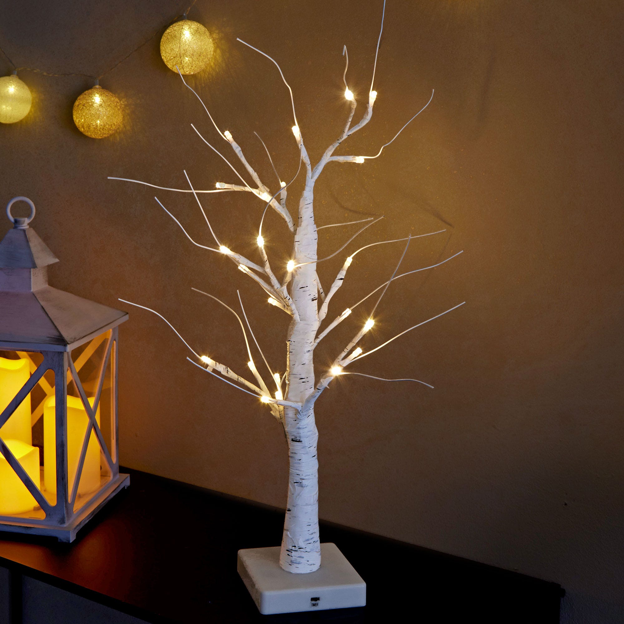 LED-Birke mit Timer-Funktion, ca. 60cm