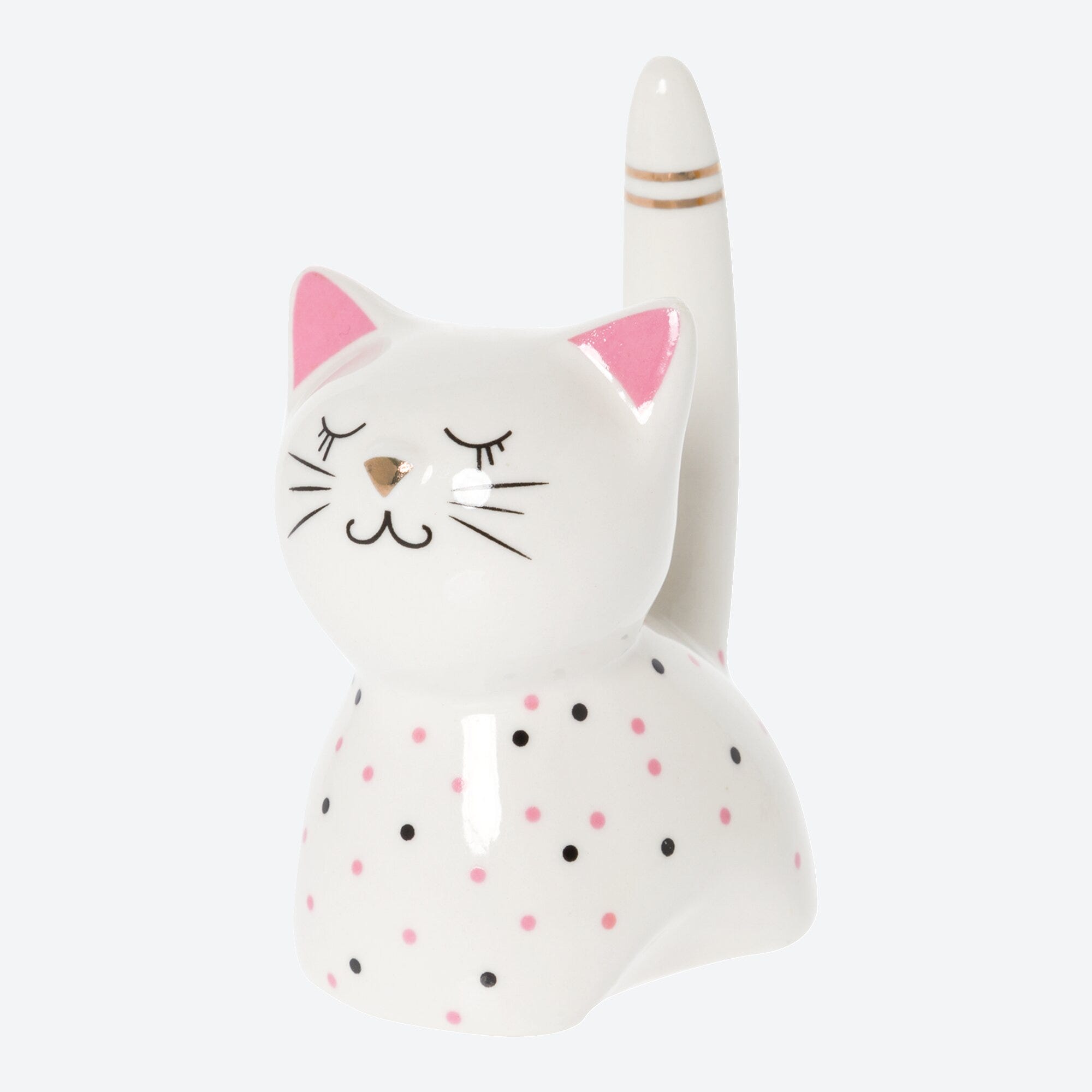 Deko-Katze mit Ringhalter, ca. 6x5x9cm