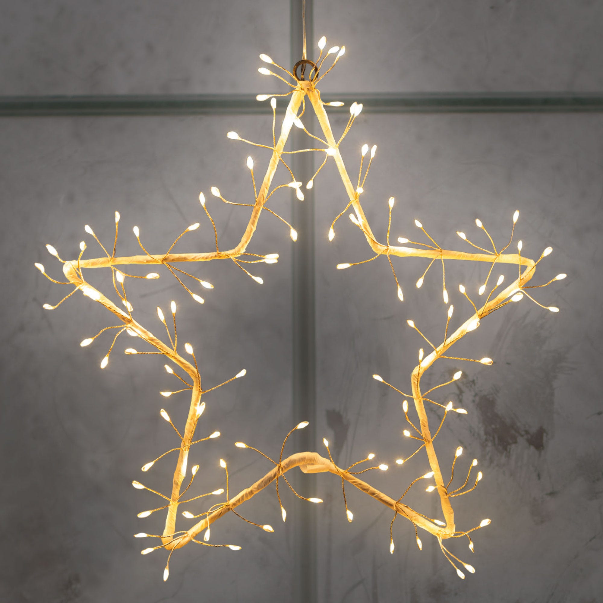 LED-Hängeleuchte mit Stern-Motiv, ca. 30x30cm