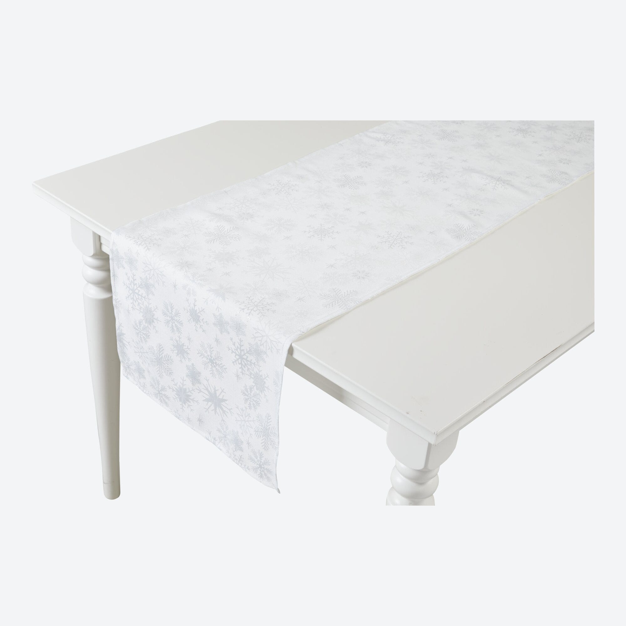 Jacquard-Tischläufer mit Schneekristall-Muster, ca. 40x140cm