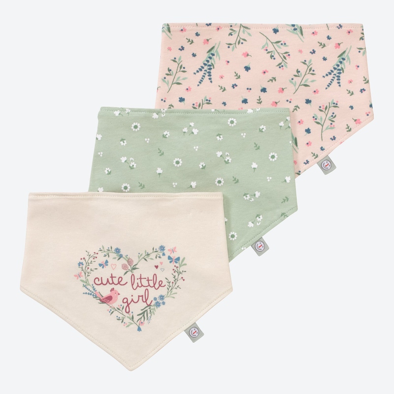 Baby-Mädchen-Tuch mit floralem Muster, 3er-Pack