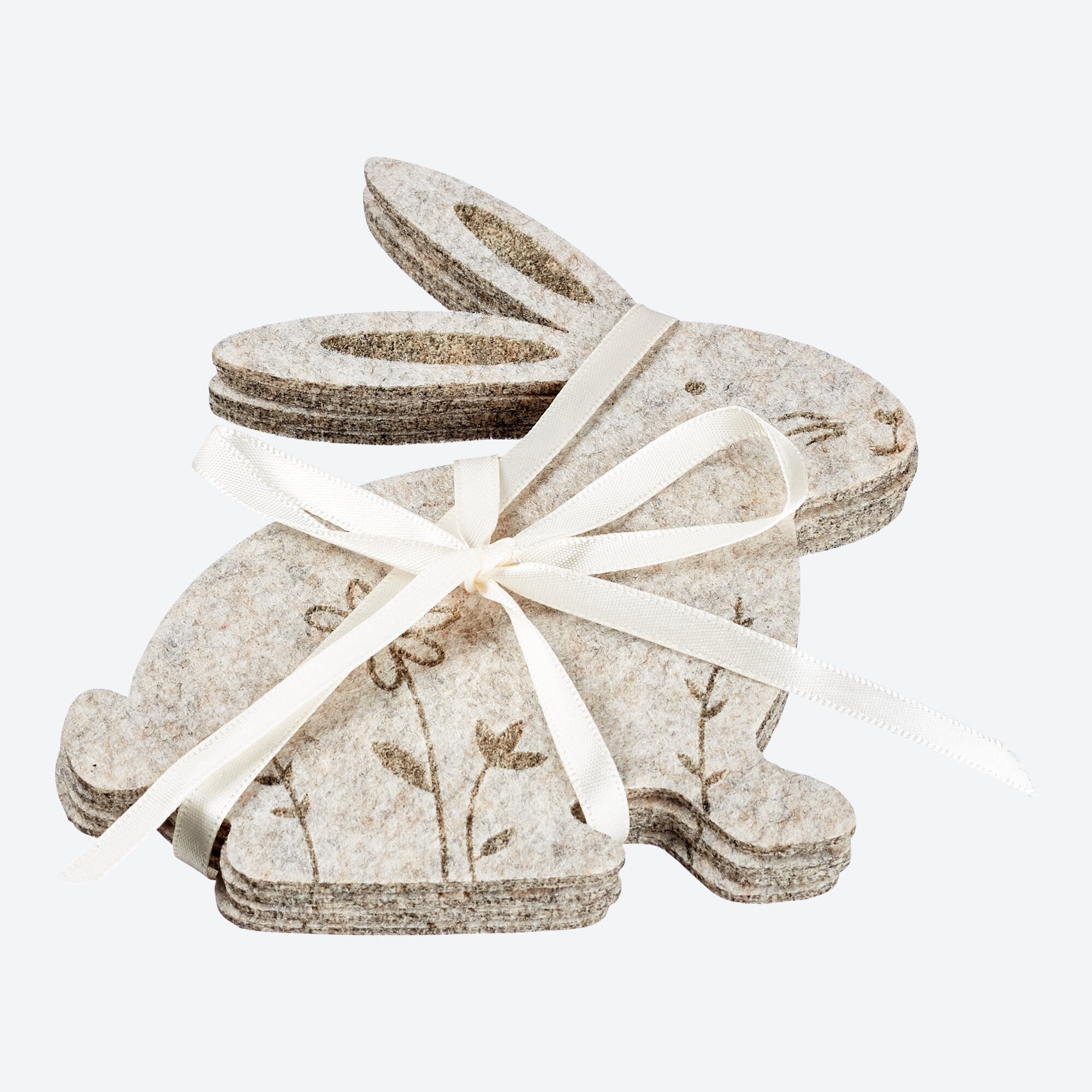 Filz-Untersetzer im Hasendesign, 4er-Pack, ca. 11x14cm