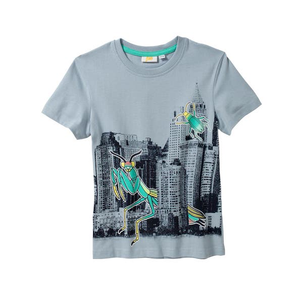 Jungen-T-Shirt mit Großstadt-Frontaufdruck