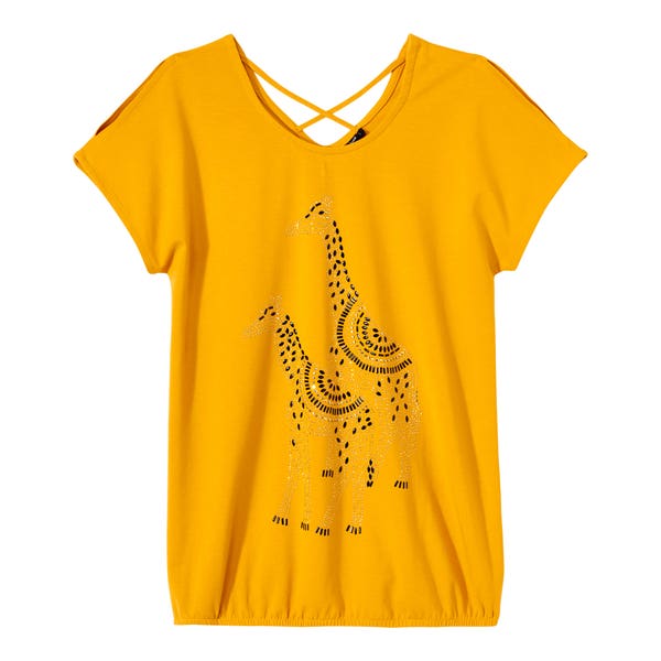 Damen-T-Shirt mit dekorativem Rückenausschnitt