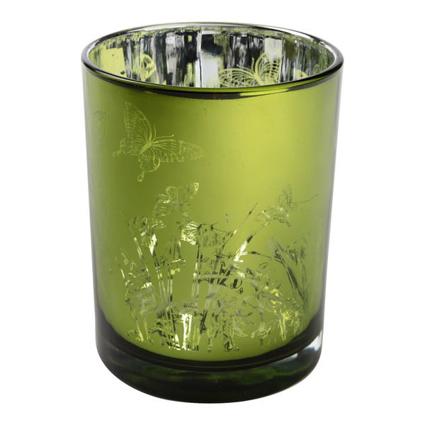 Teelichthalter aus Glas, ca. 10x13cm
