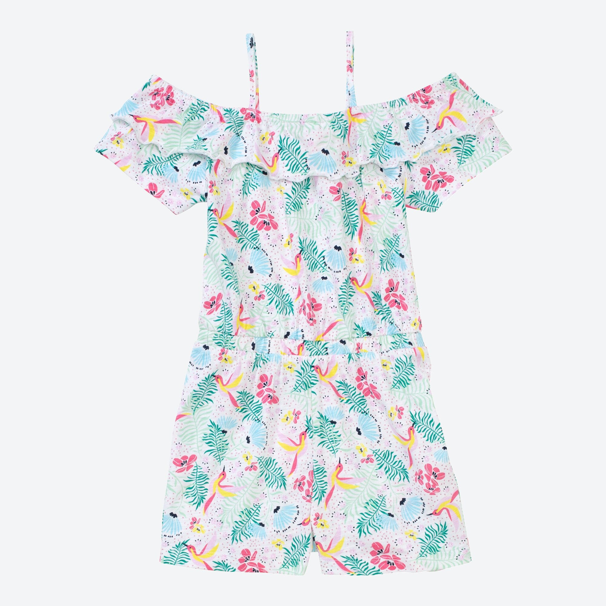 Mädchen-Jumpsuit mit tropischem Muster