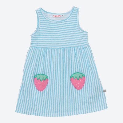 Baby-Mädchen-Kleid mit Erdbeer-Taschen