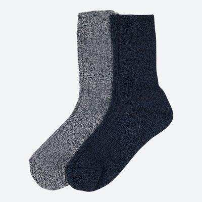 Herren-Norweger-Socken mit Wolle, 2er-Pack