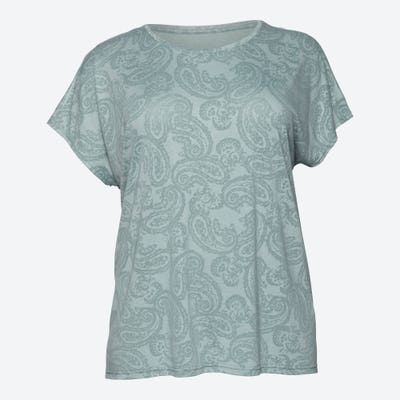 Damen-T-Shirt mit Ausbrenner-Muster, große Größen