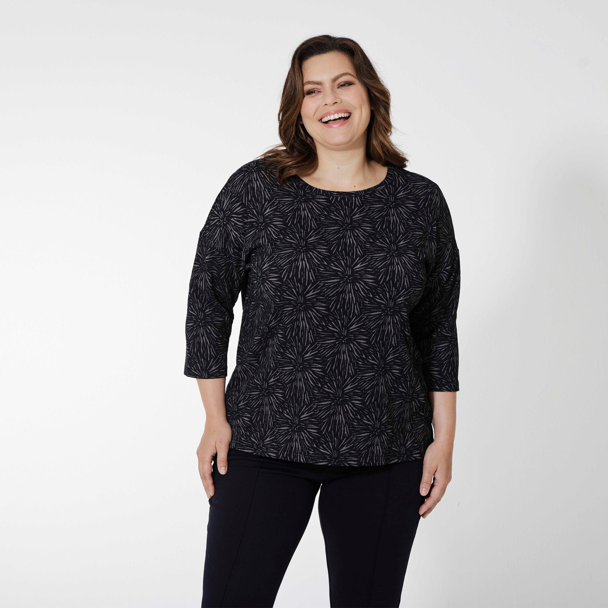 Damen-Kreppshirt mit Dolmanärmeln