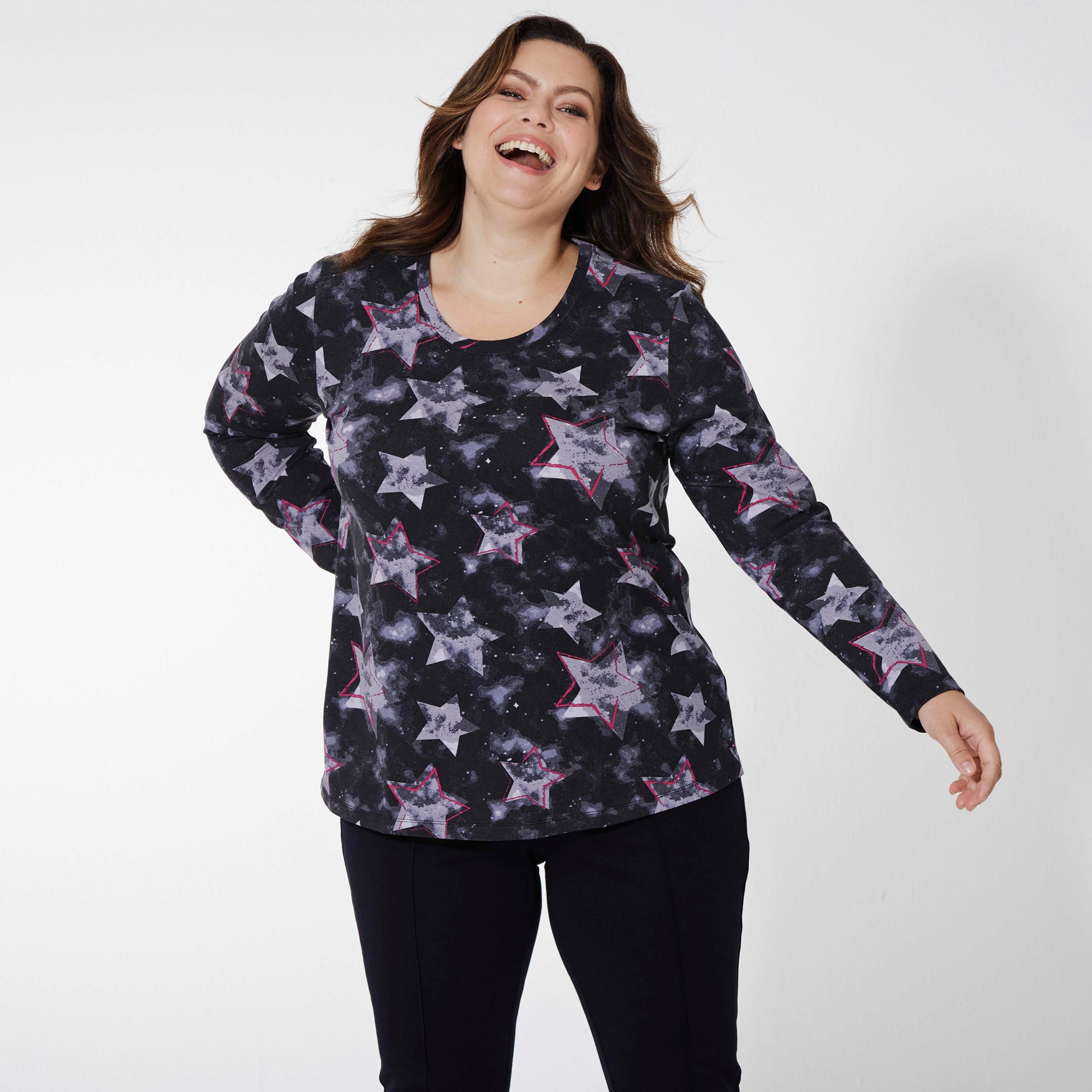 Damen-Shirt mit Sternendruck