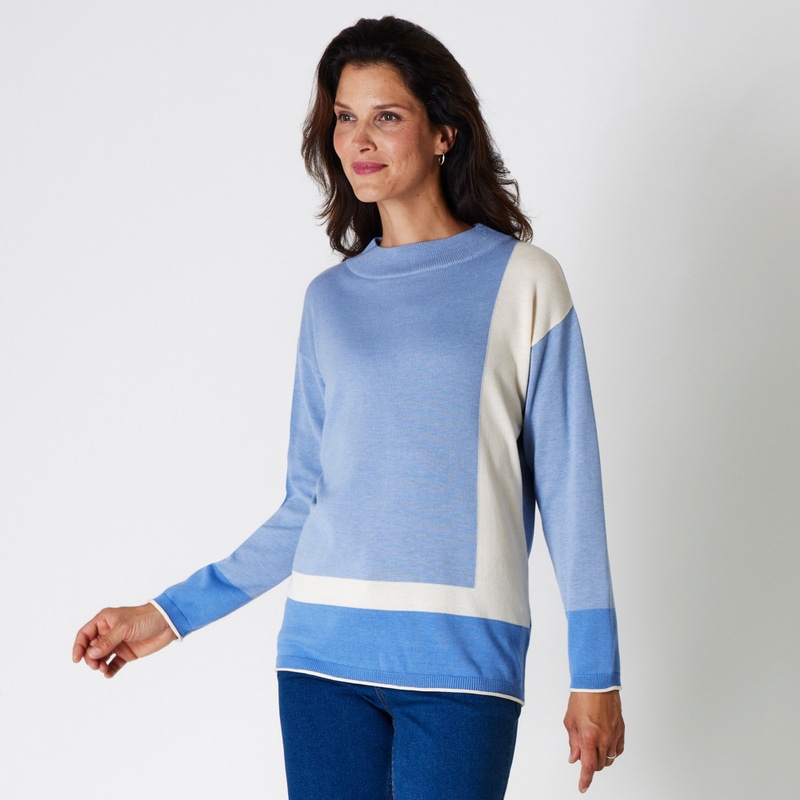 Damen-Pullover mit Farbblock-Design