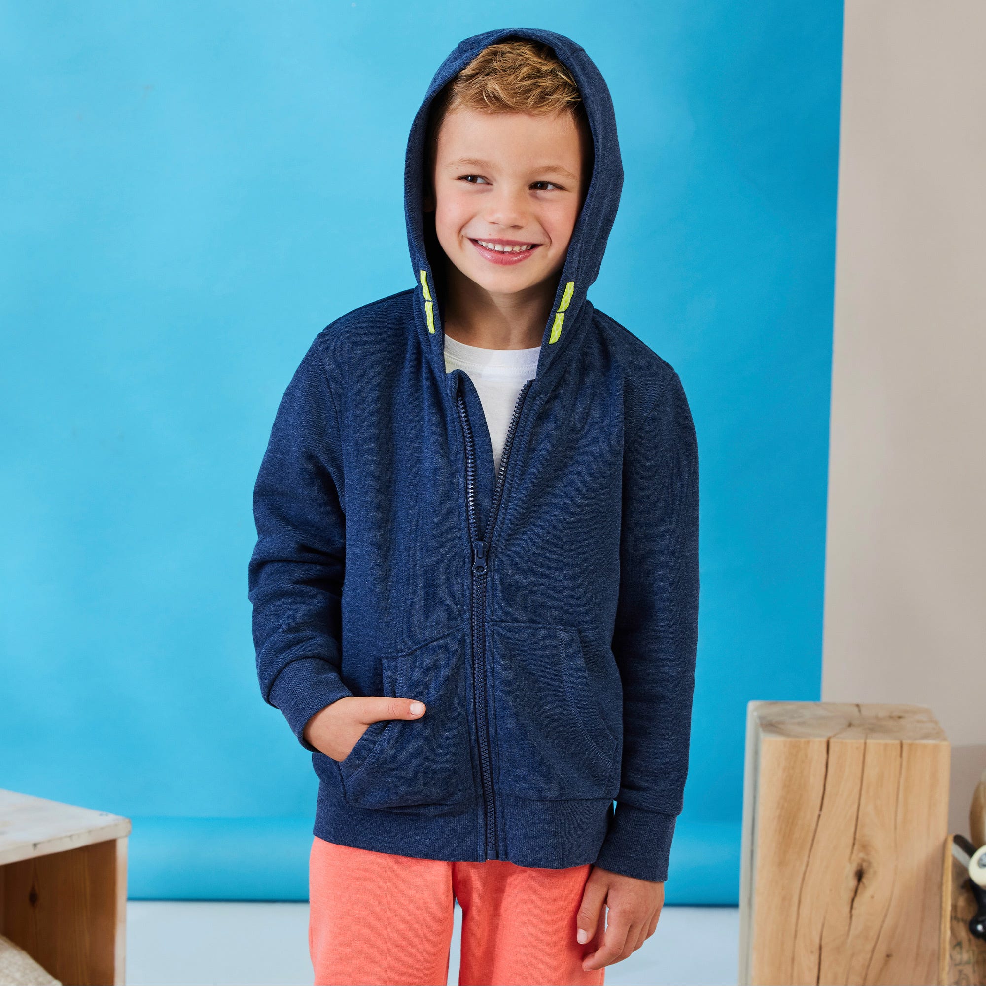 Jungen-Sweatjacke mit Kapuze