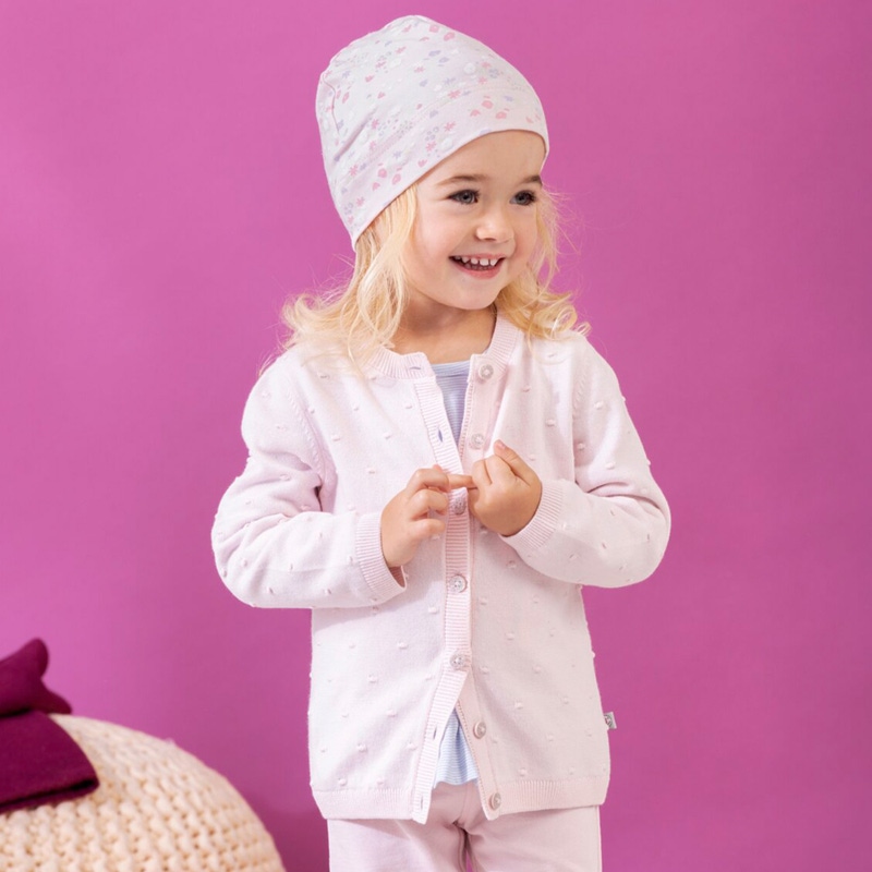Baby-Mädchen-Strickjacke mit Knopfleiste