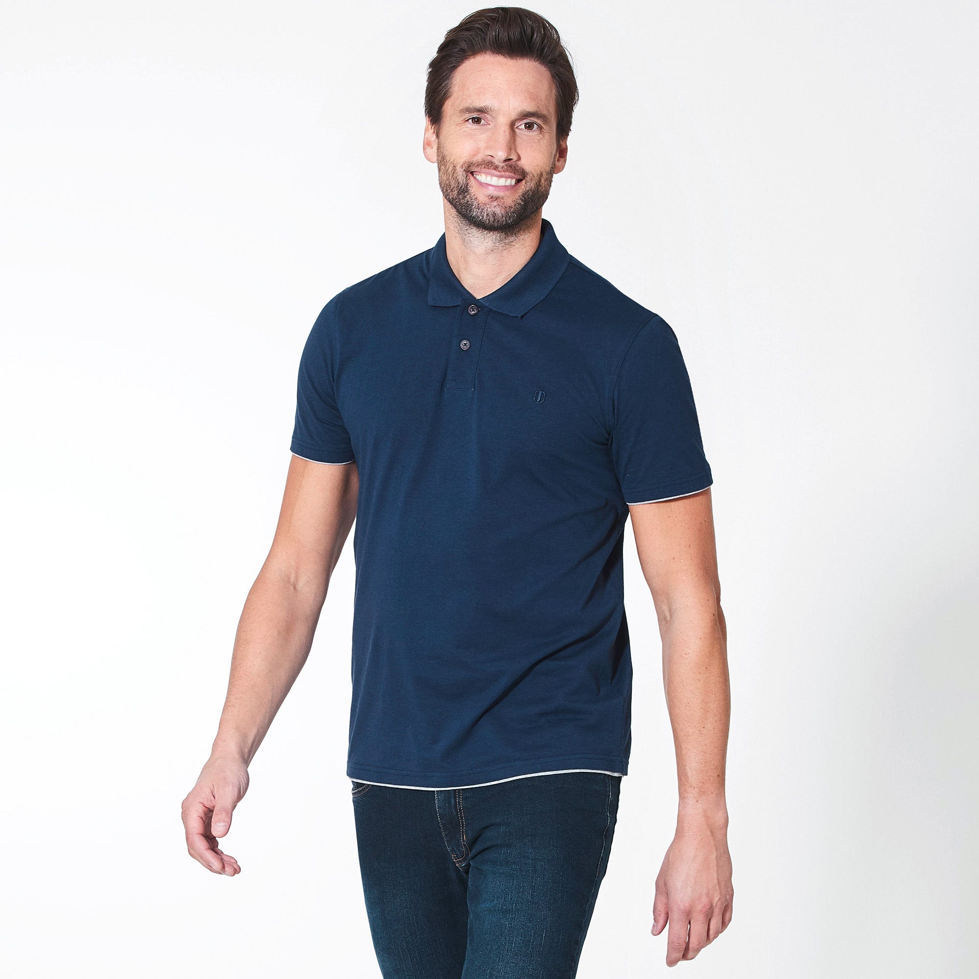 Herren-Poloshirt mit Kontrast-Einsätzen