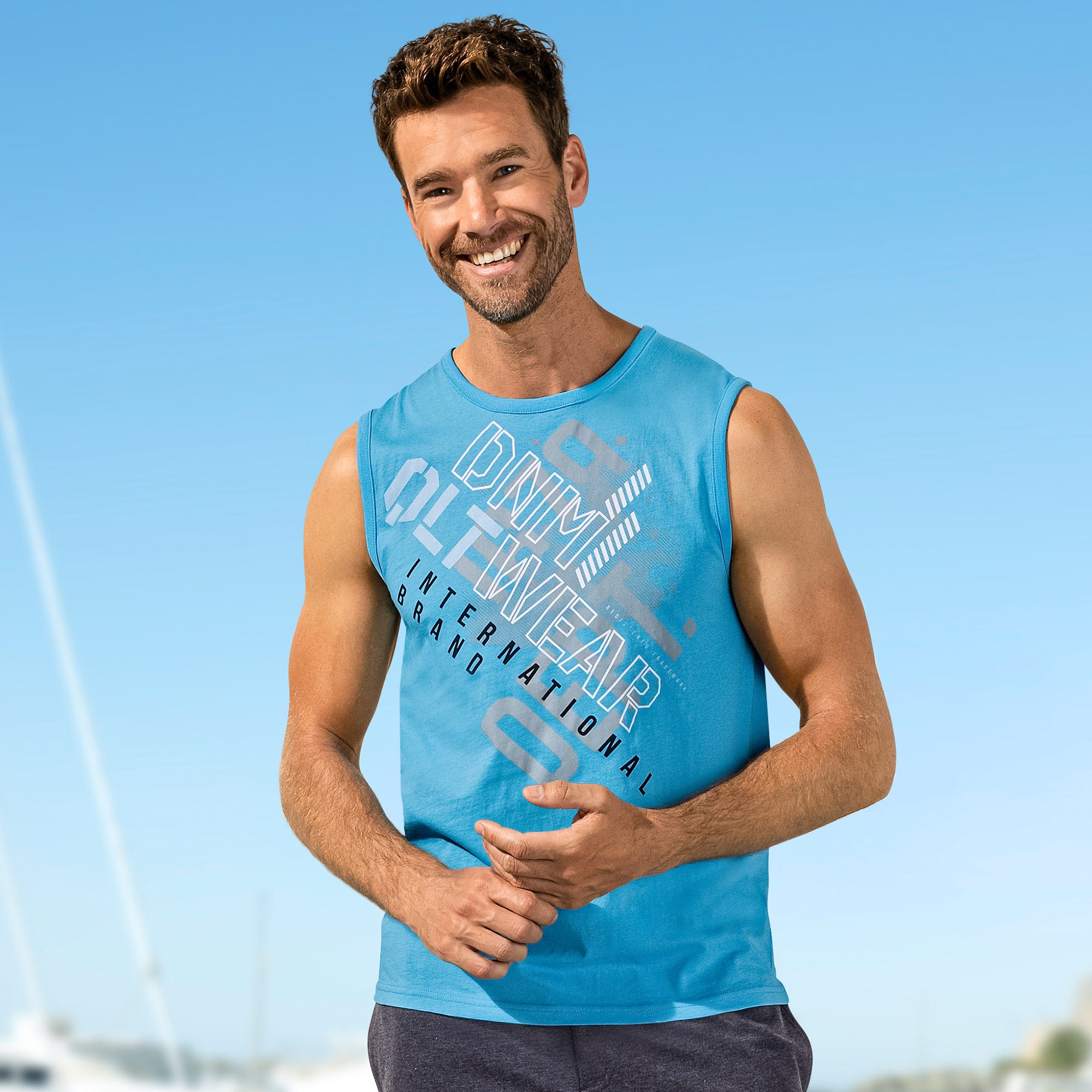 Herren-Muskelshirt mit Rundhals