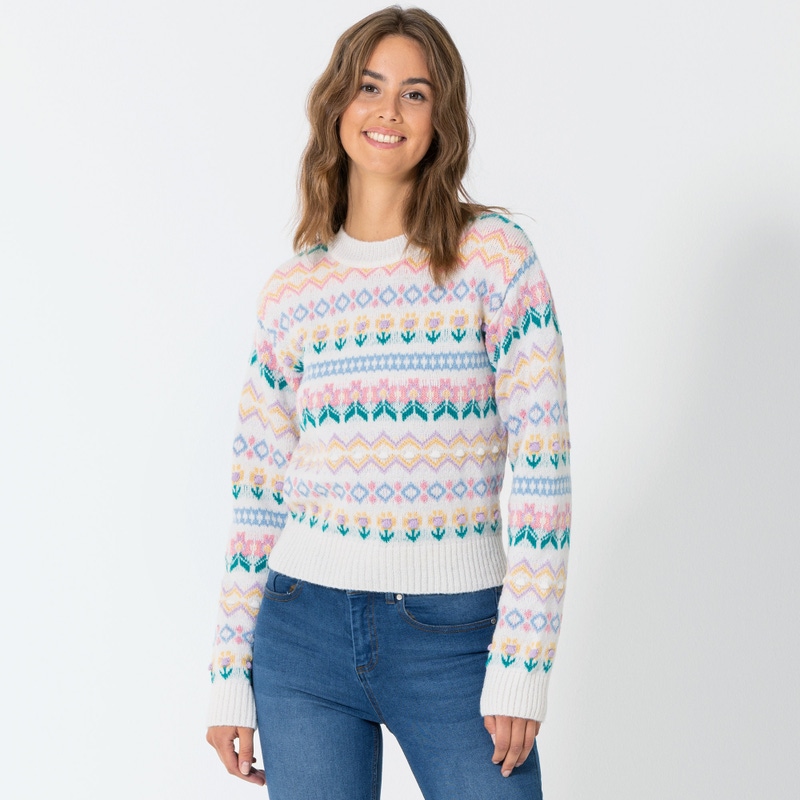 Damen-Pullover mit Jacquard-Muster