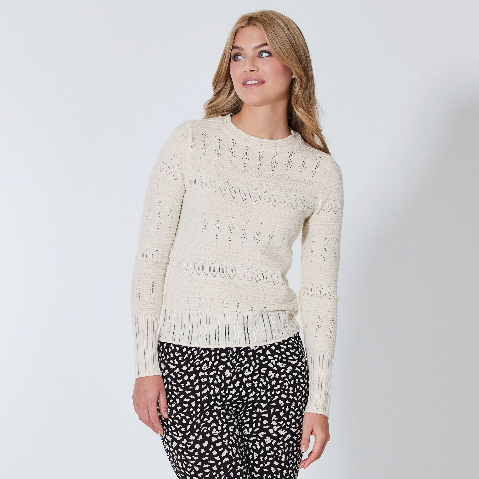 Damen-Pullover mit Feinstrick-Design