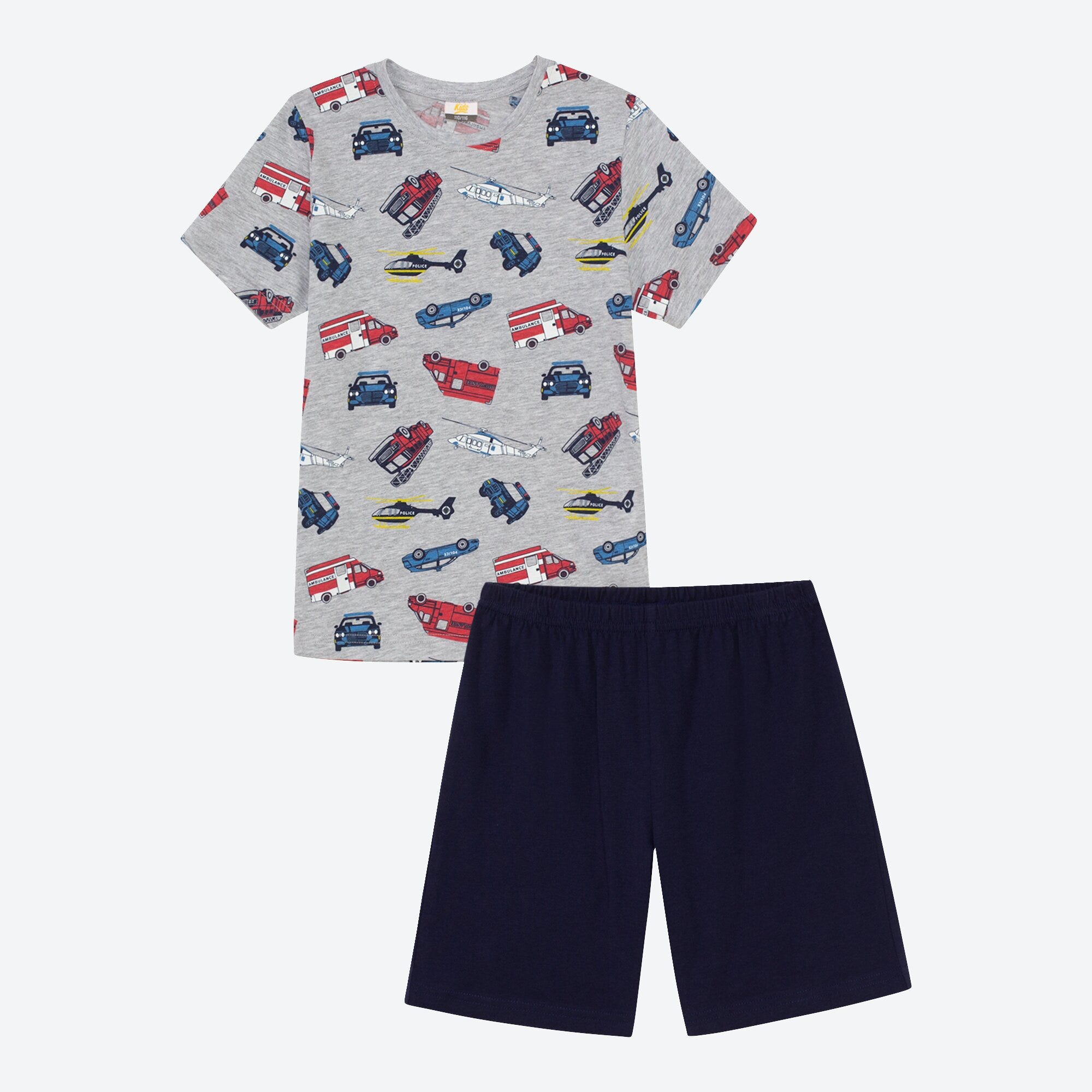 Jungen-Shorty mit Fahrzeug-Muster, 2-teilig