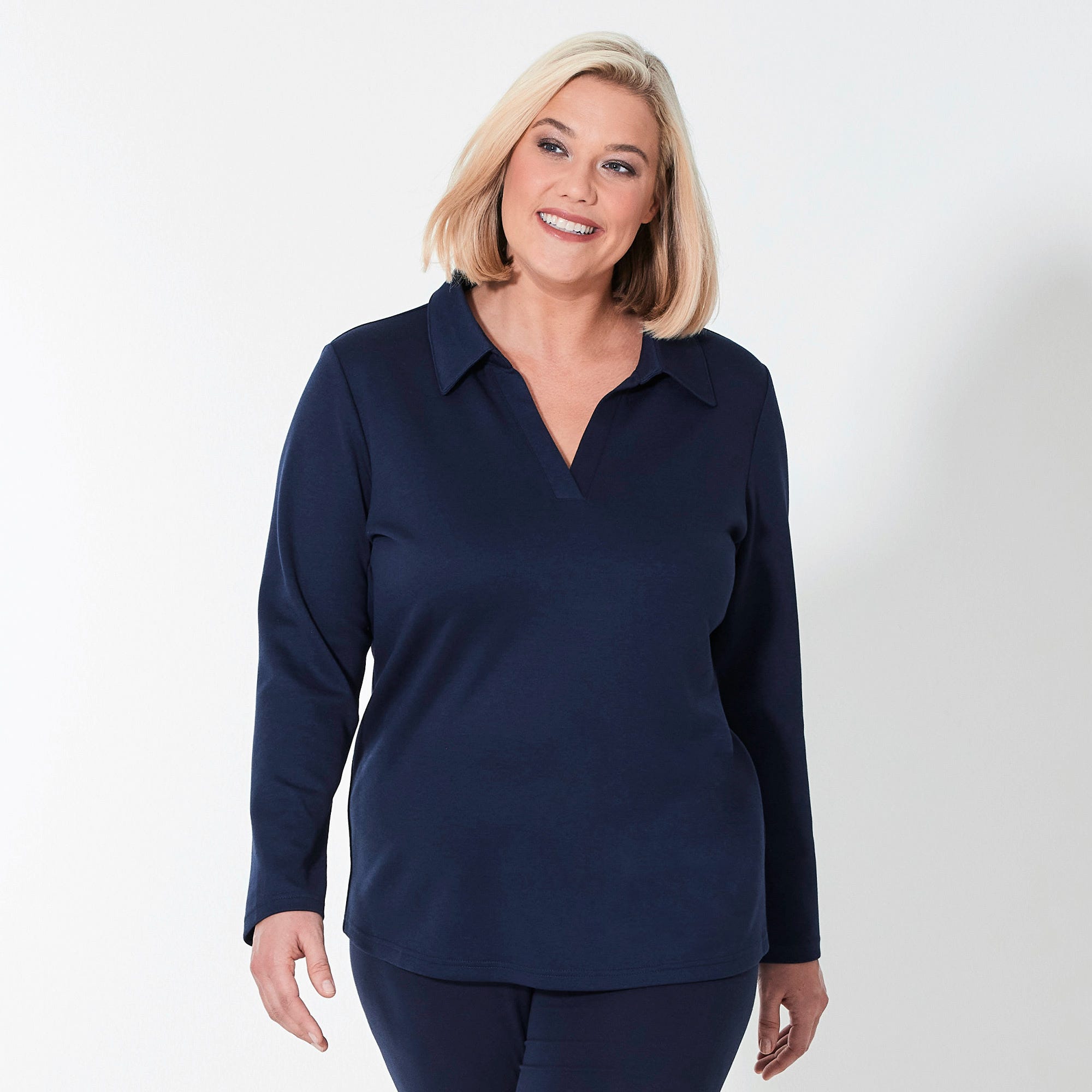 Damen-Poloshirt mit Kragen, große Größen