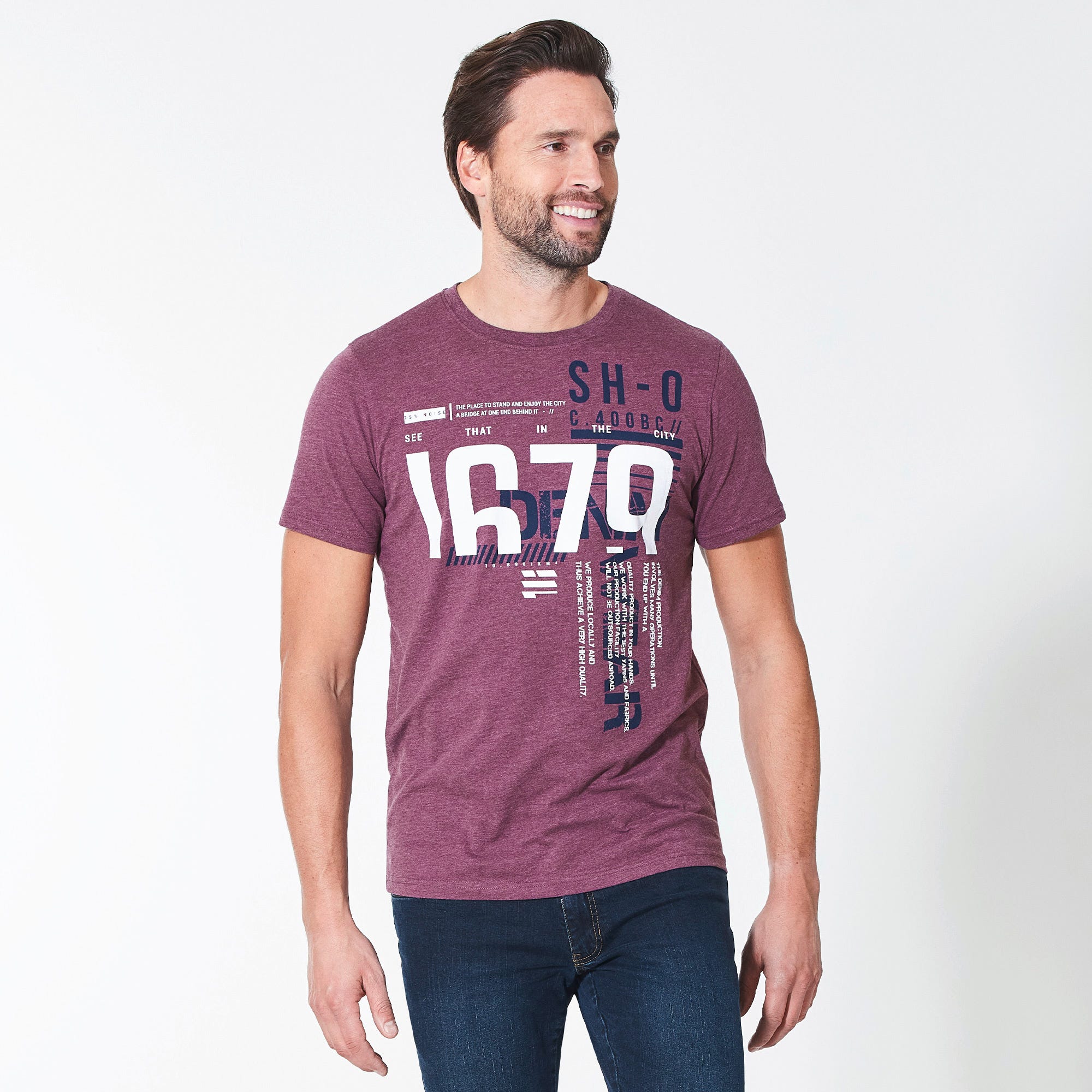Herren-T-Shirt mit trendigem Aufdruck
