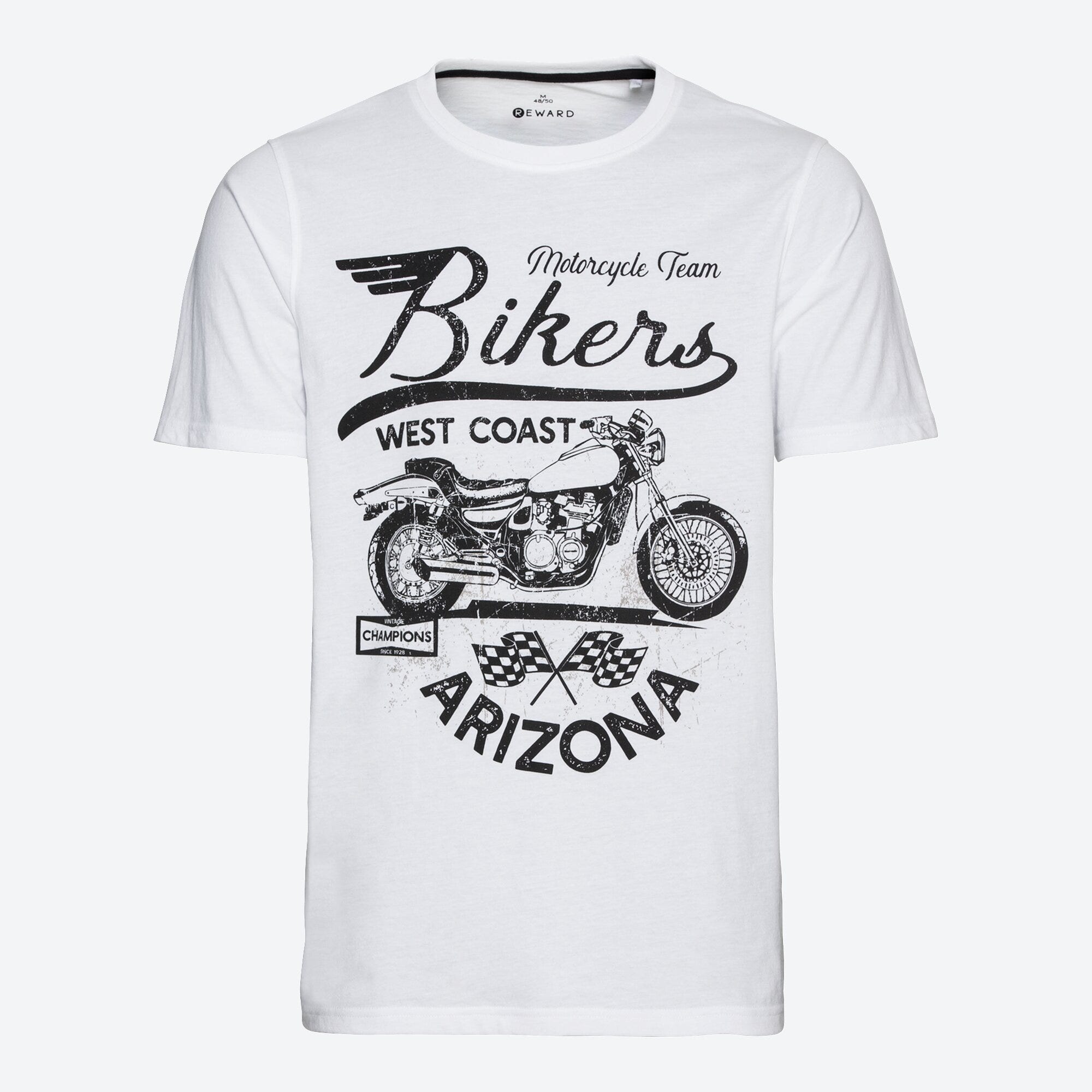 Herren-T-Shirt mit Motorrad-Frontaufdruck