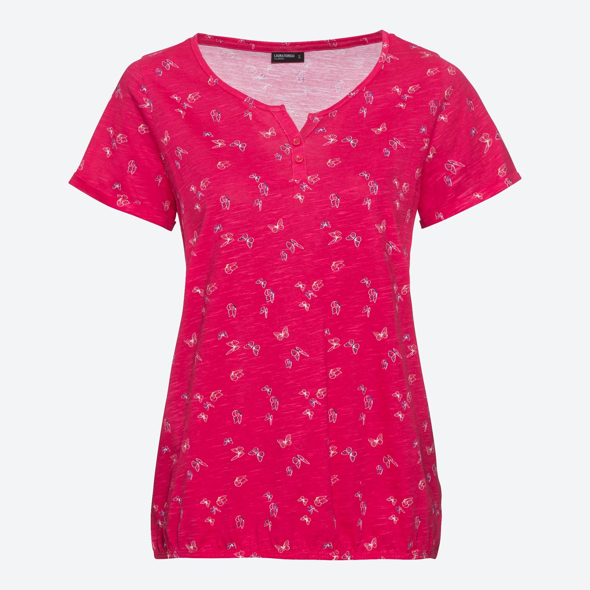 Damen-T-Shirt mit Schmetterlings-Muster