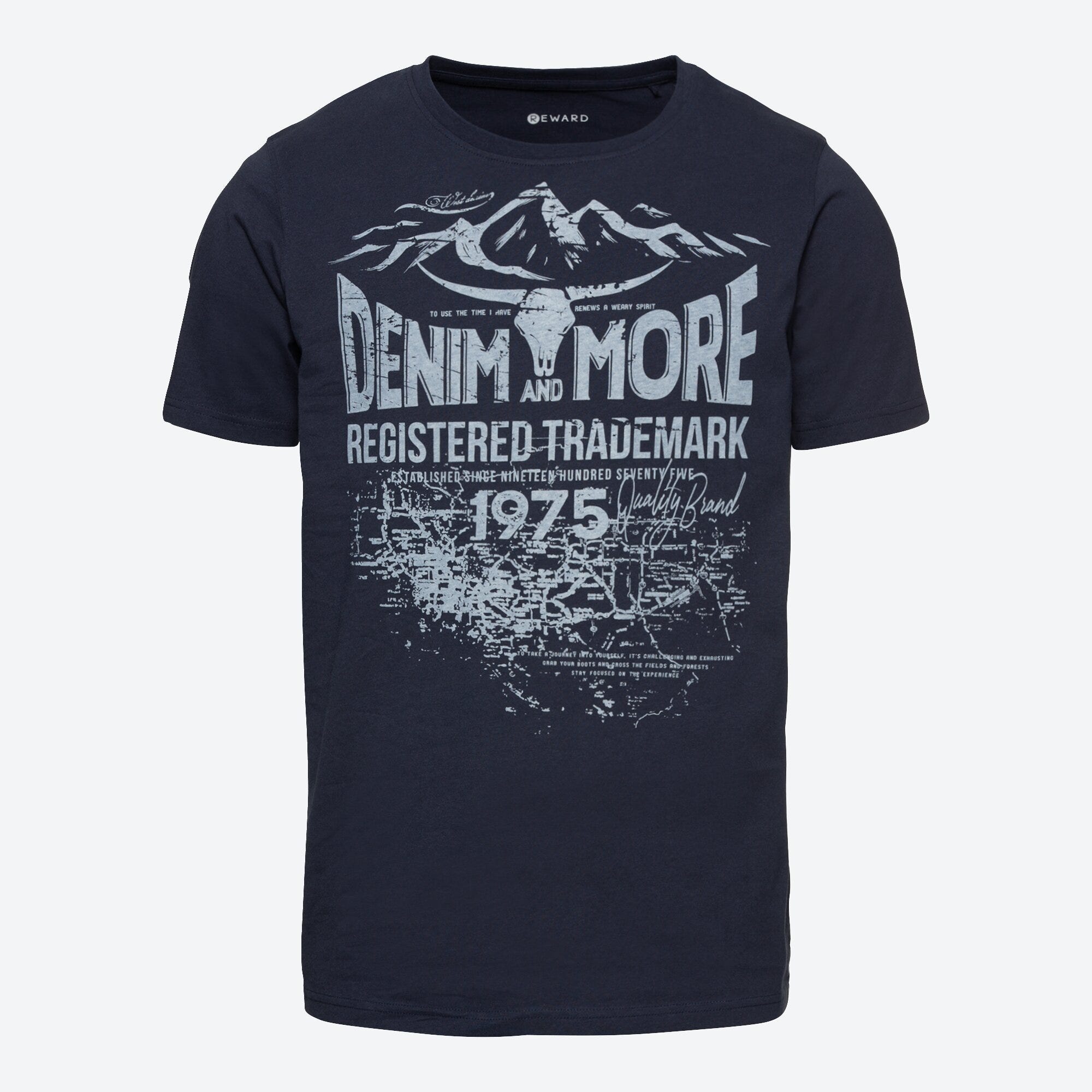 Herren-T-Shirt mit Denim-Frontaufdruck