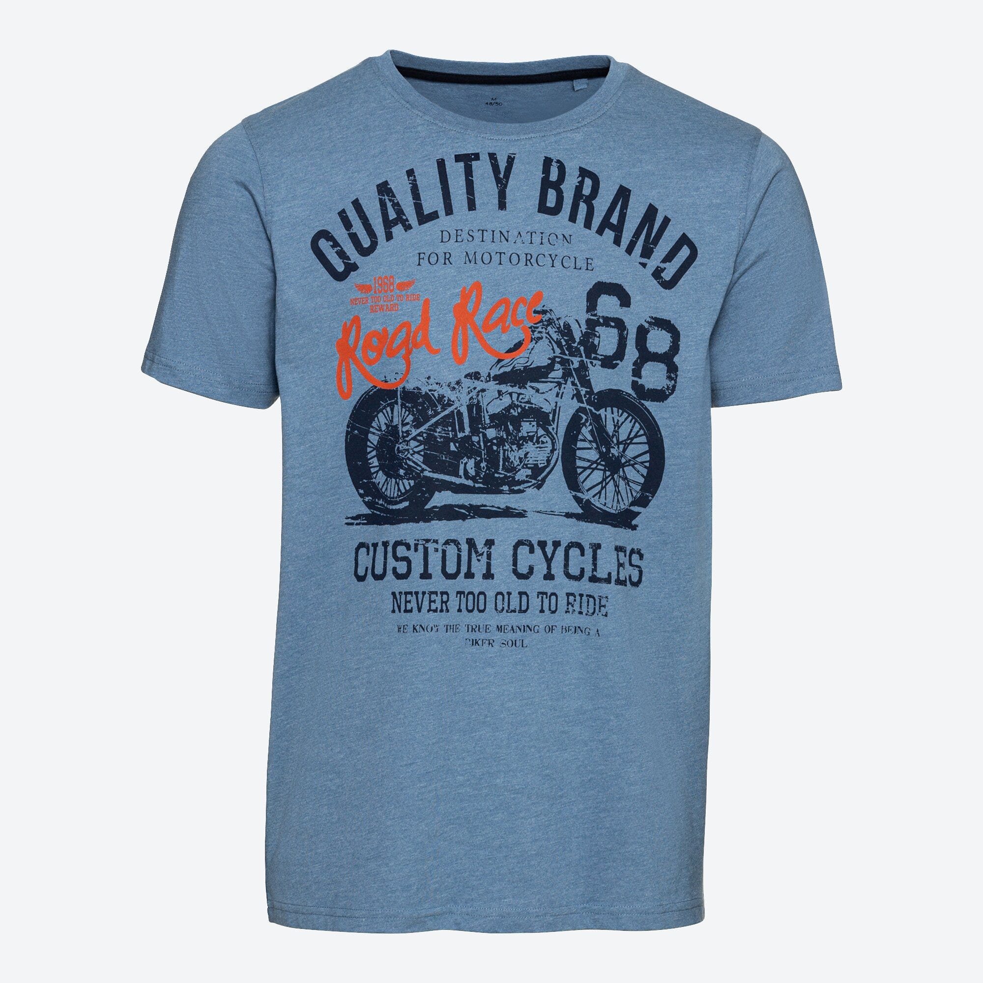 Herren-T-Shirt mit Motorrad-Frontaufdruck