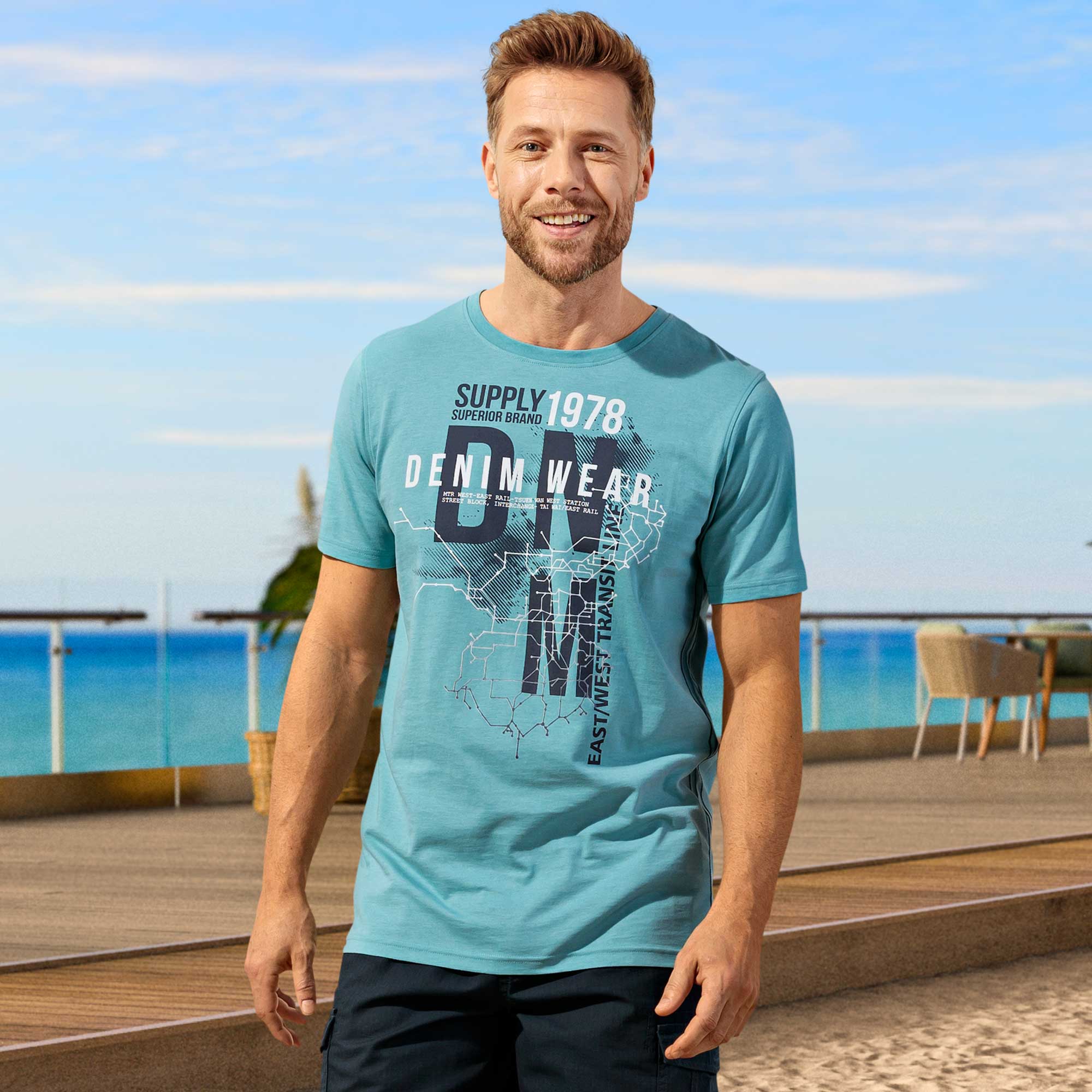 Herren-T-Shirt mit Rundhals