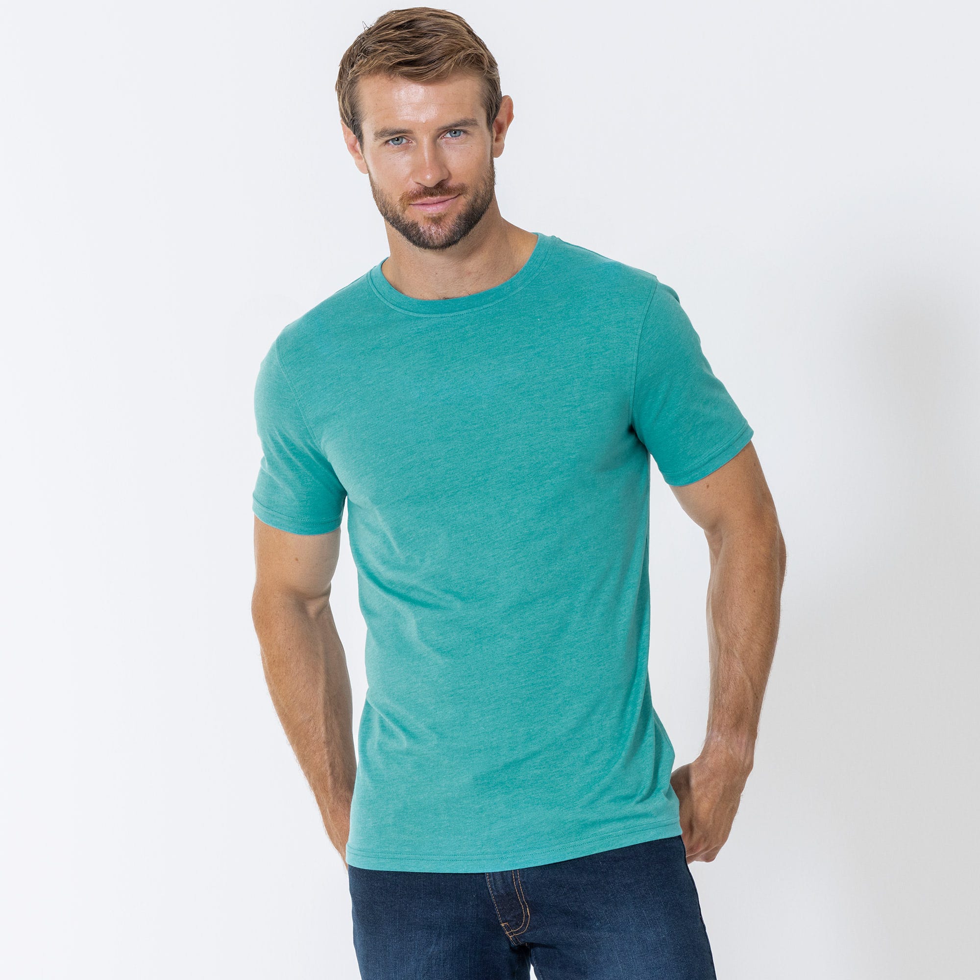 Herren-T-Shirt in Melange-Optik