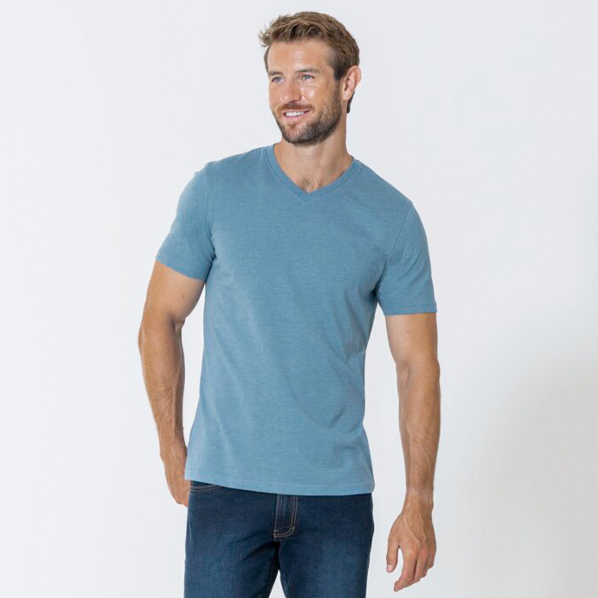 Herren-T-Shirt mit V-Ausschnitt