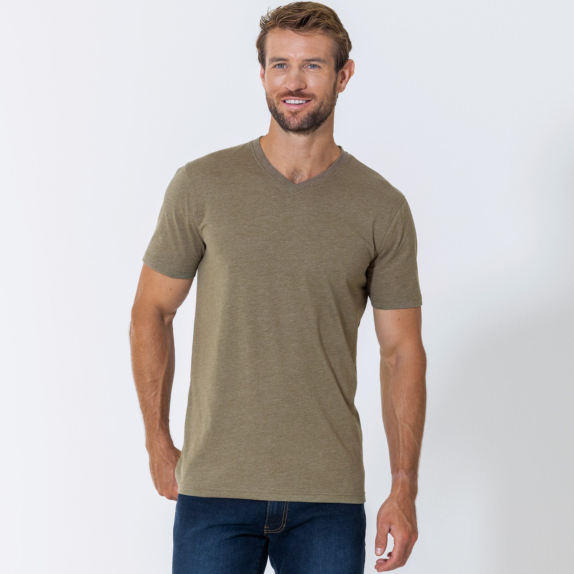 Herren-T-Shirt mit V-Ausschnitt