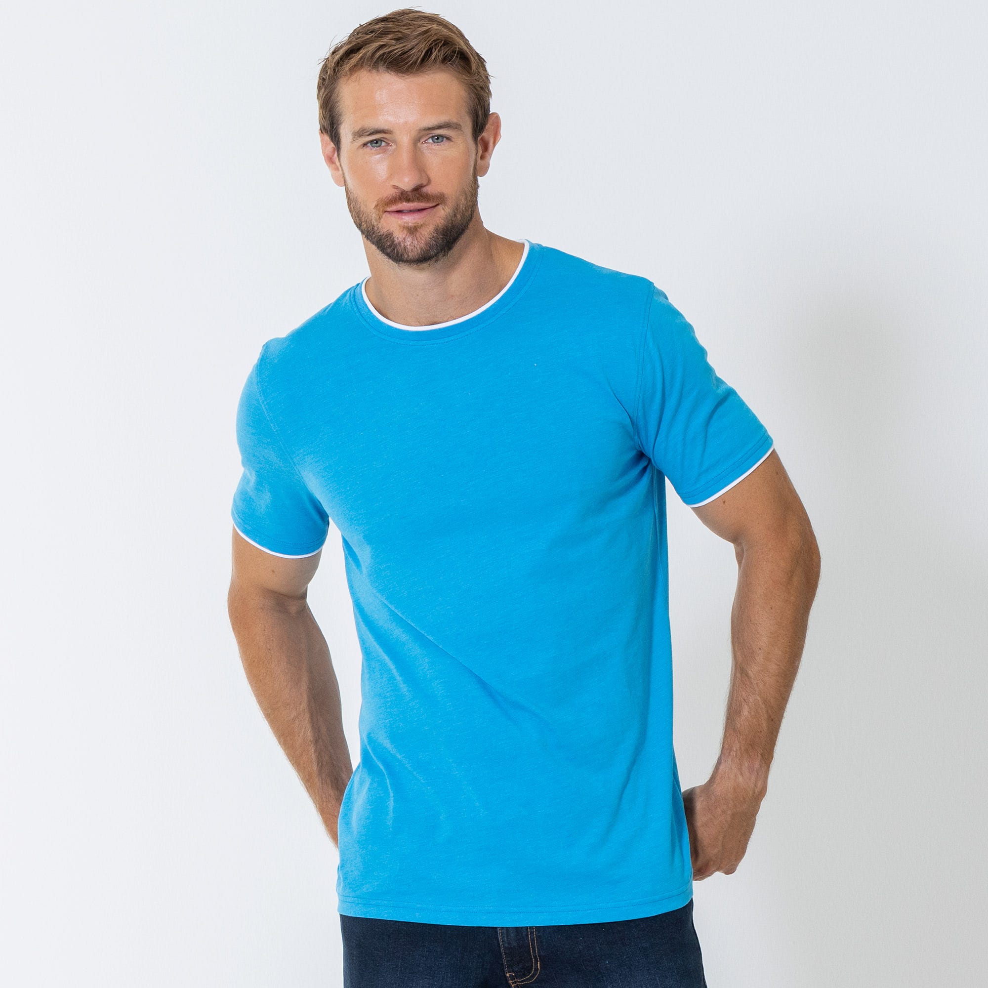 Herren-T-Shirt mit Kontrast-Einsätzen