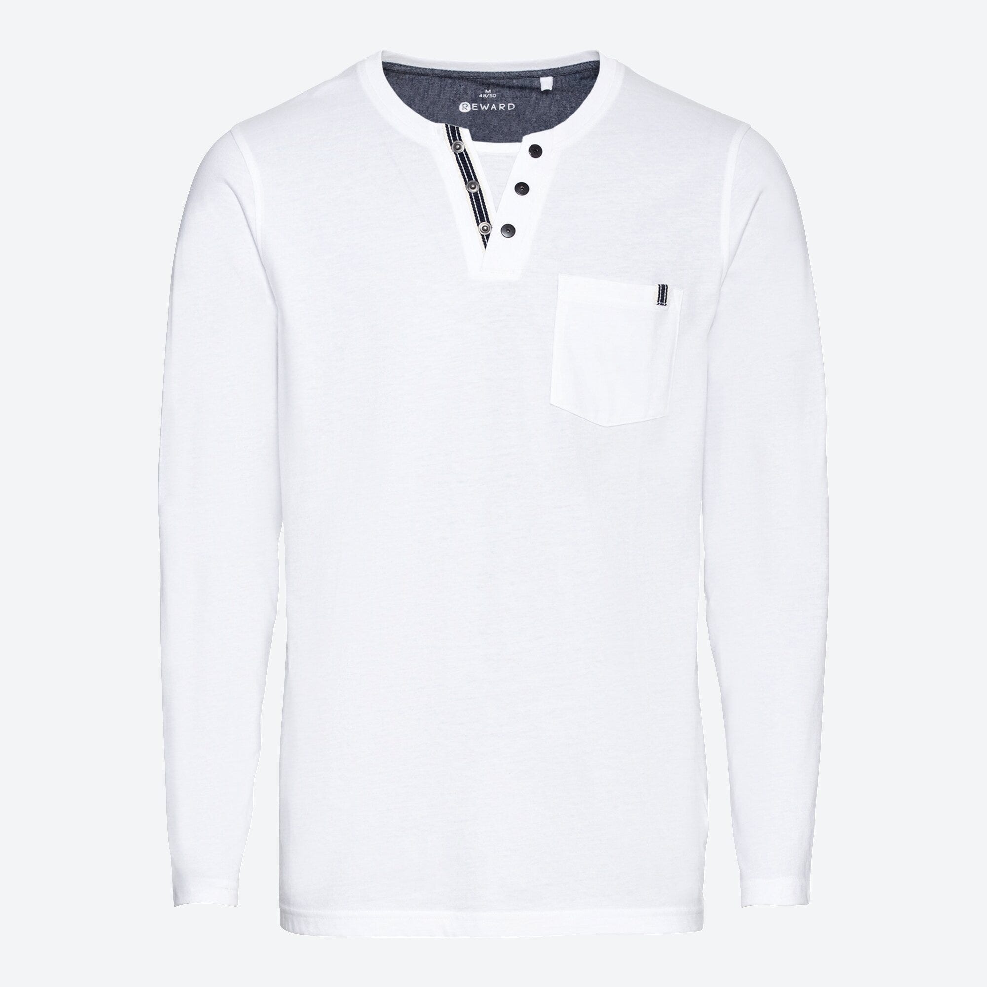 Herren-Shirt mit Henley-Kragen