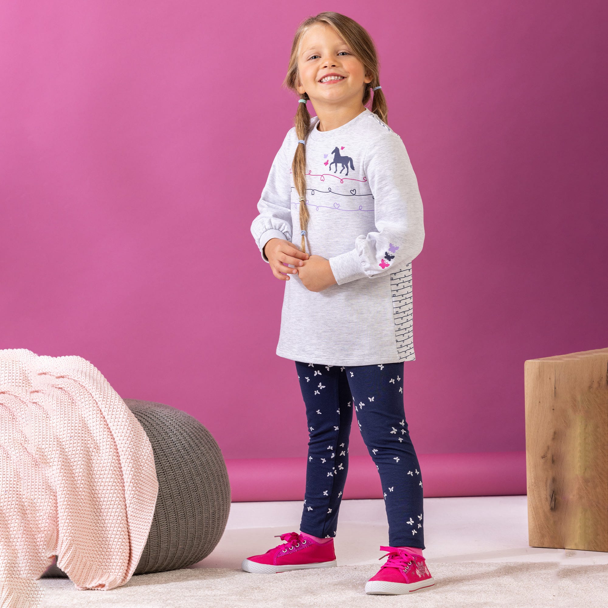 Mädchen-Set mit Schmetterlings-Muster, 2-teilig
