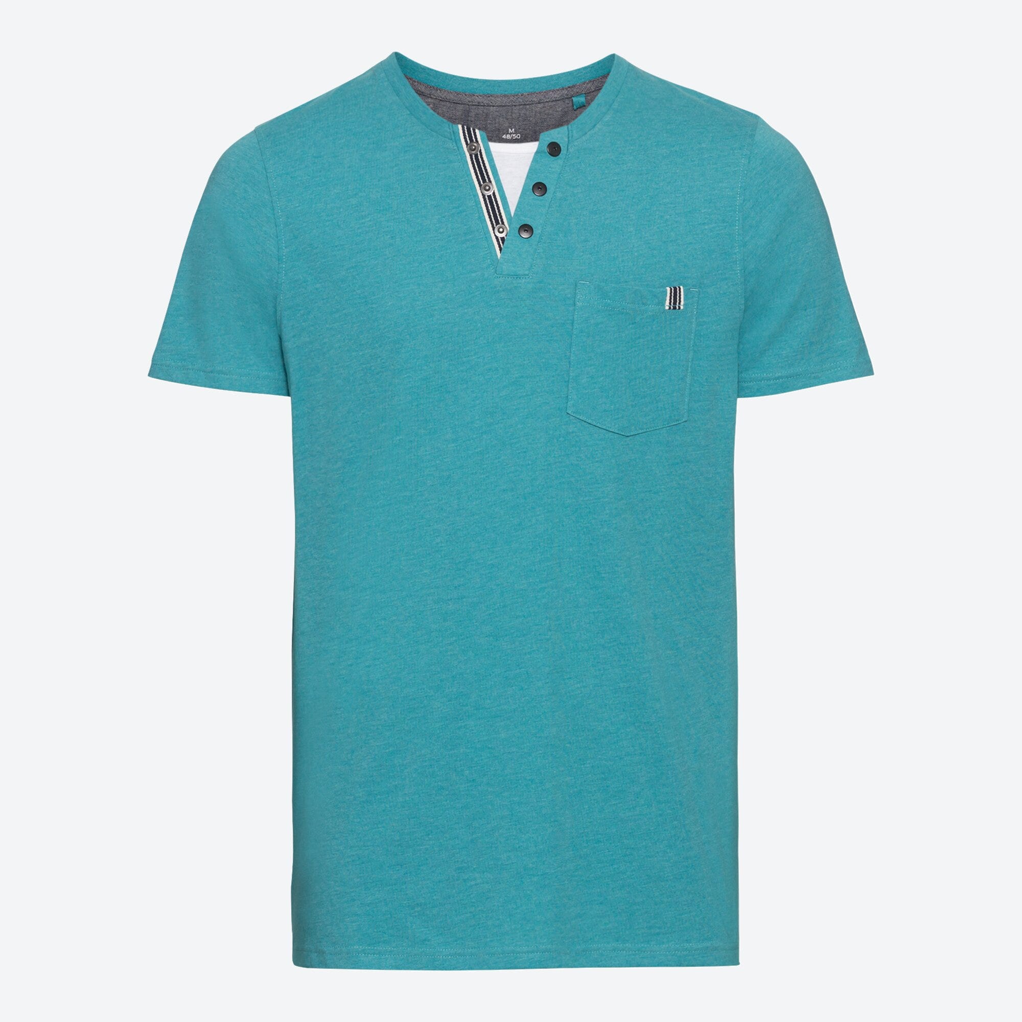 Herren-T-Shirt mit Serafino-Ausschnitt