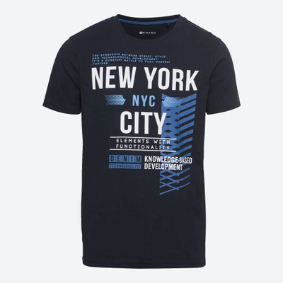 Herren-T-Shirt mit New-York-City-Frontaufdruck
