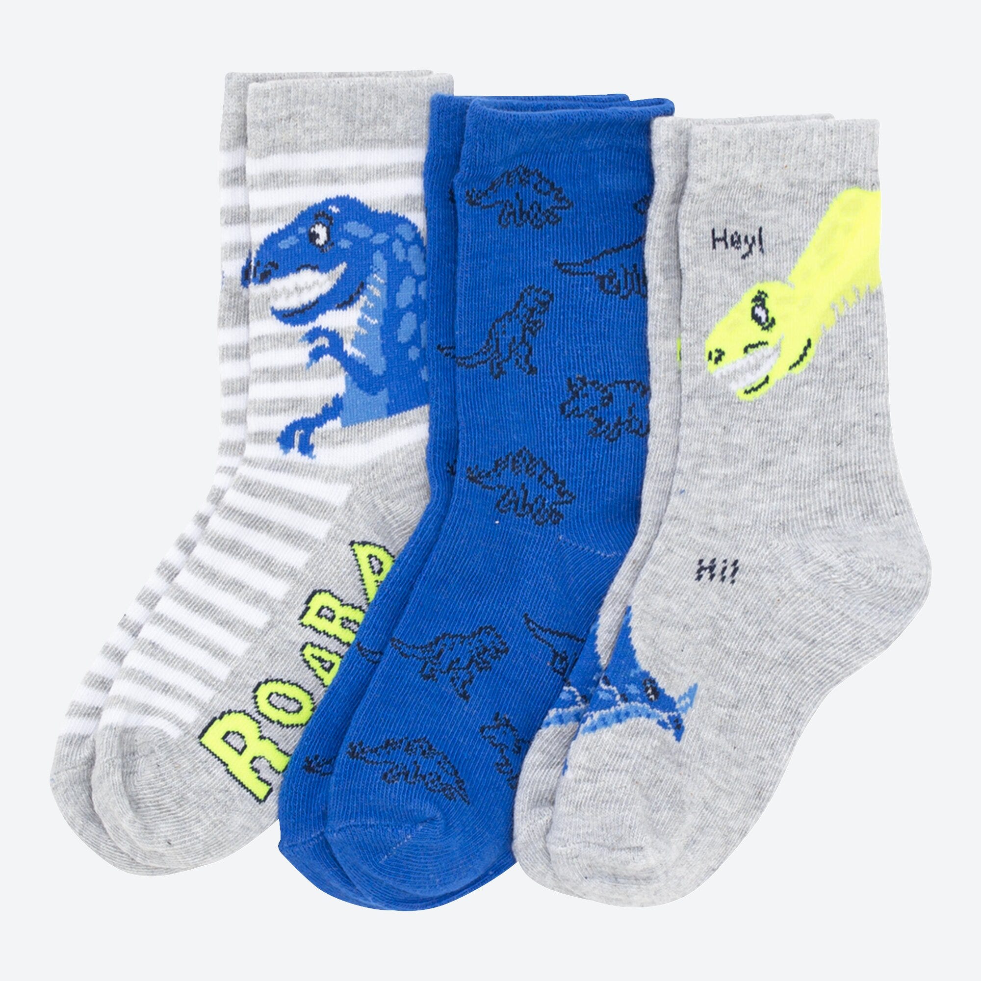 Jungen-Socken mit Dino-Motiven, 3er-Pack
