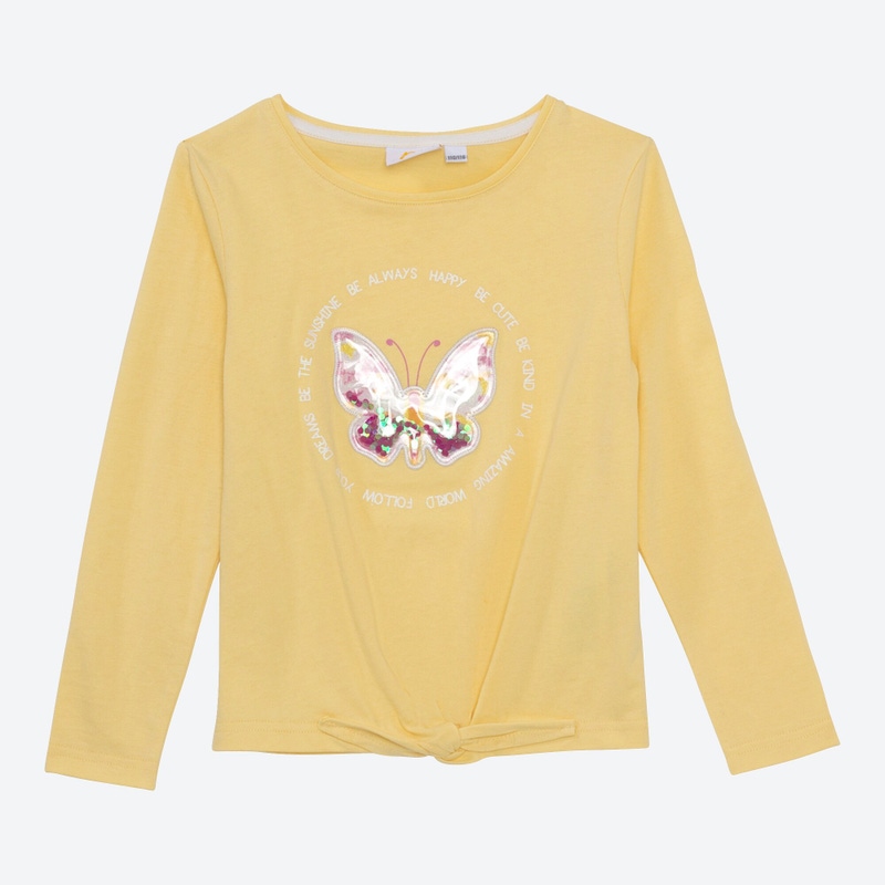 Mädchen-Shirt mit Pailletten-Schmetterling