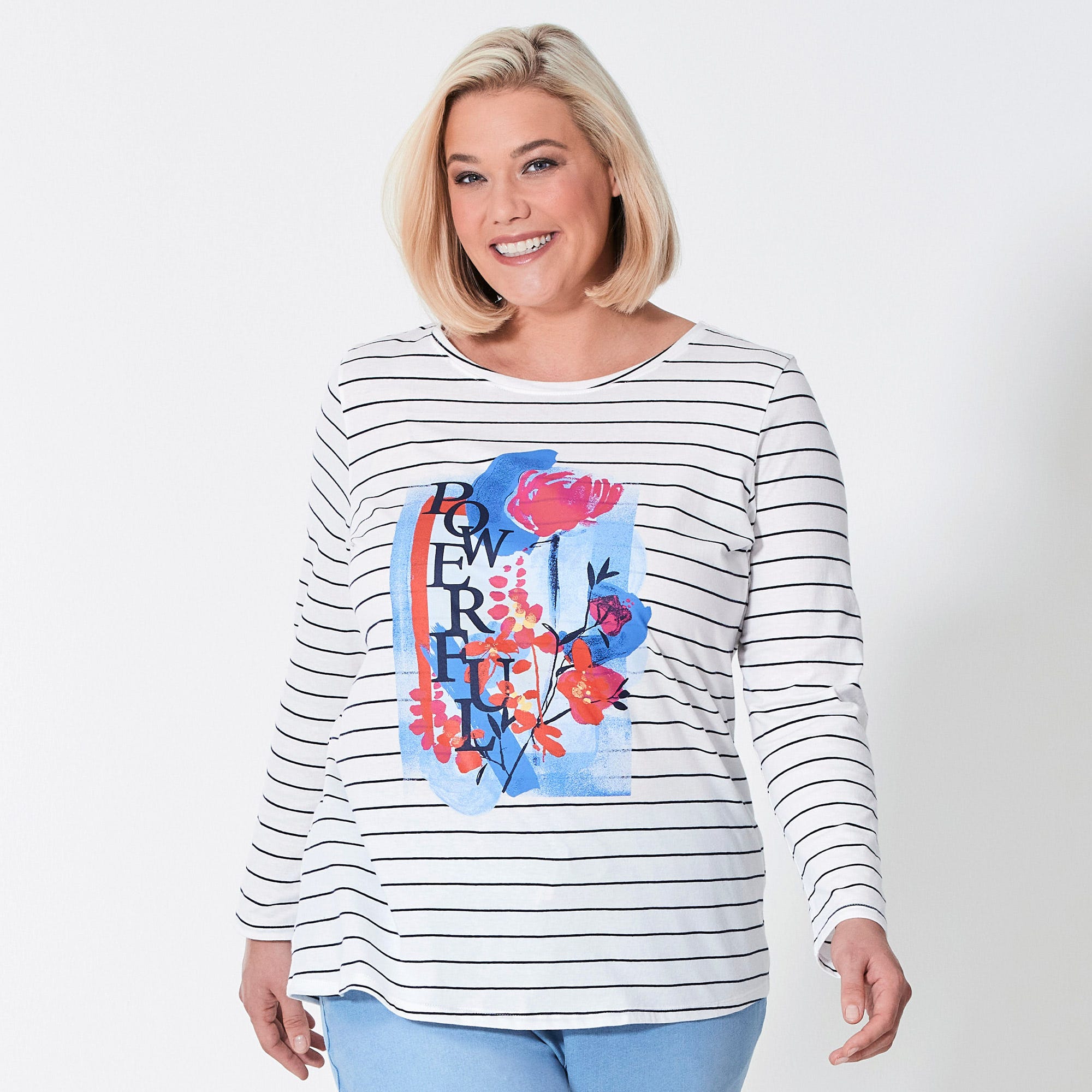 Damen-Shirt mit Frontaufdruck, große Größen