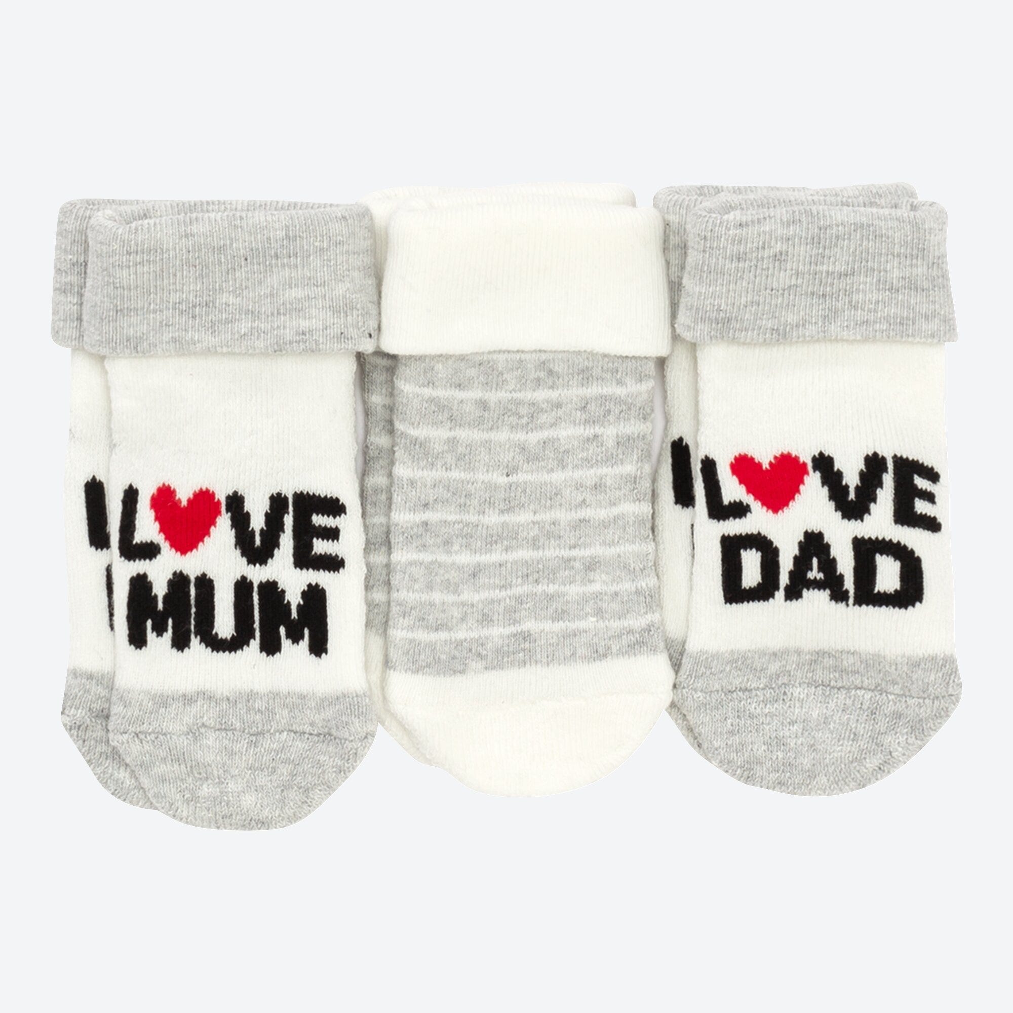 Baby-Söckchen mit süßem Spruch, 3er-Pack