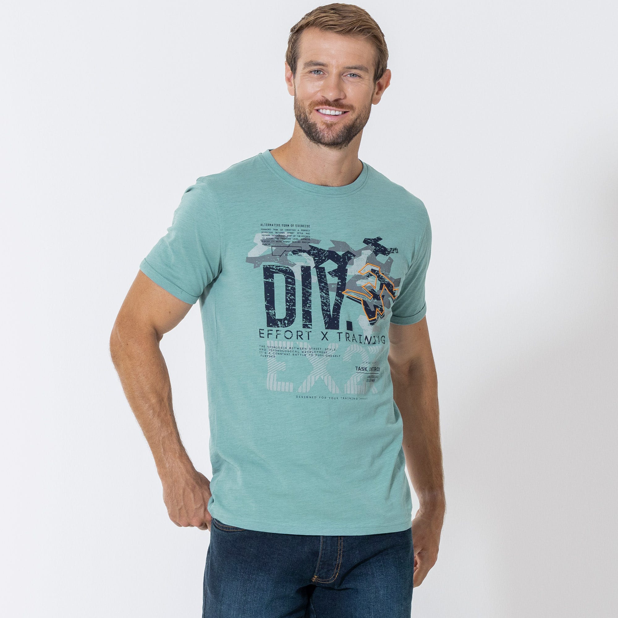 Herren-T-Shirt mit modernem Frontaufdruck