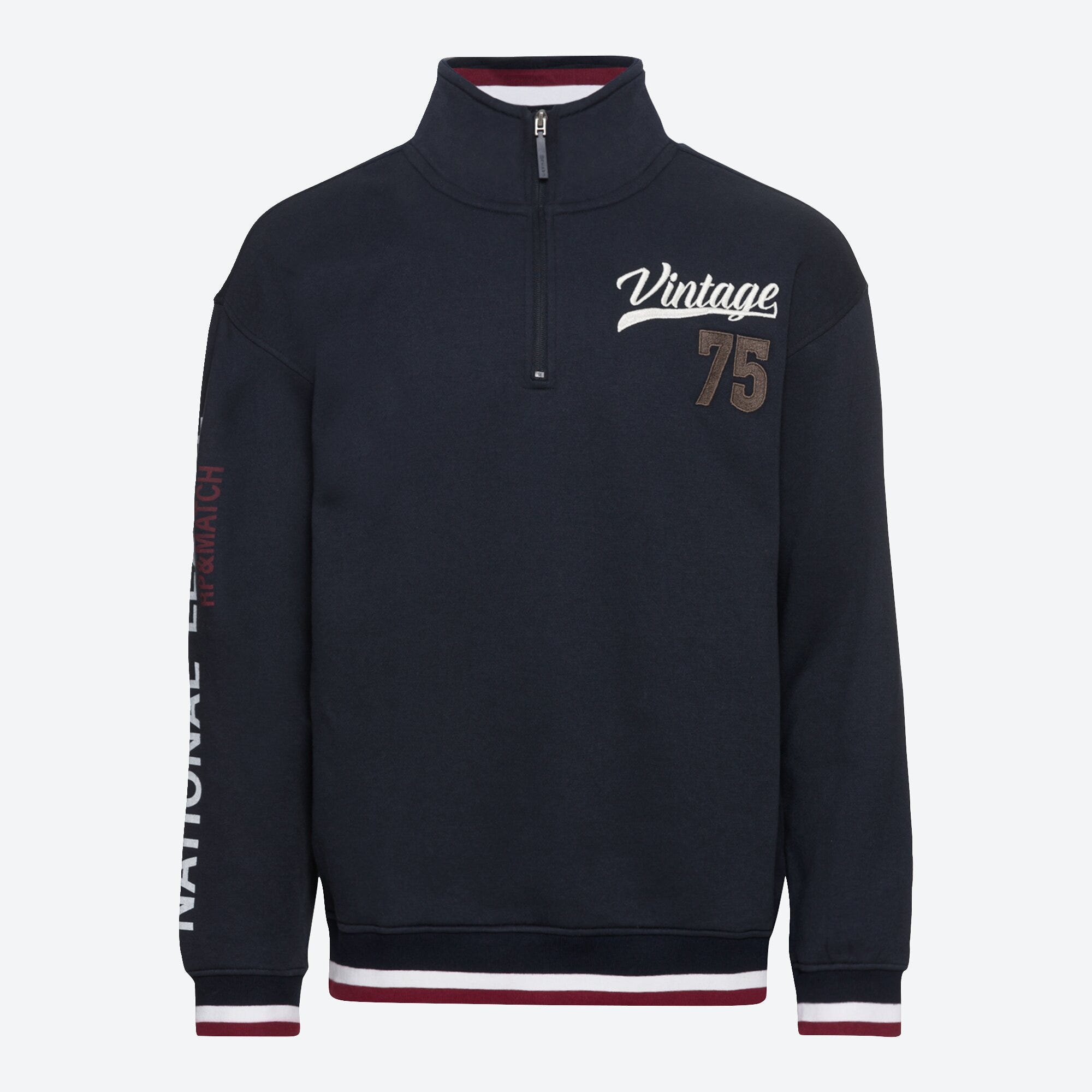 Herren-Sweatshirt mit Troyer-Kragen