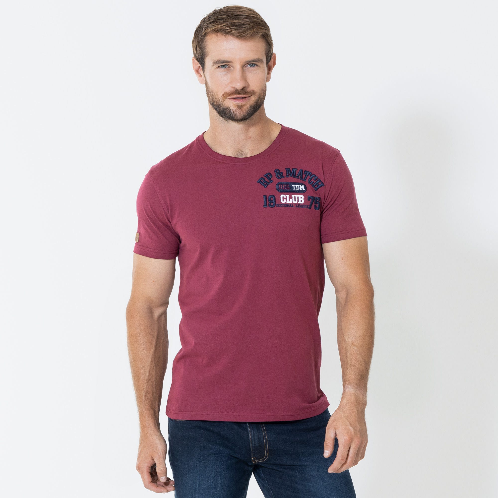 Herren-T-Shirt mit Kontrast-Applikation