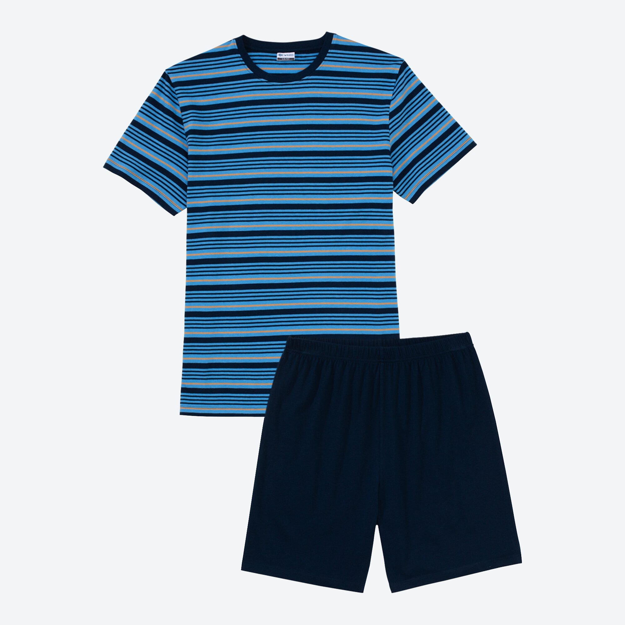 Herren-Shorty mit Ringelmuster, 2-teilig