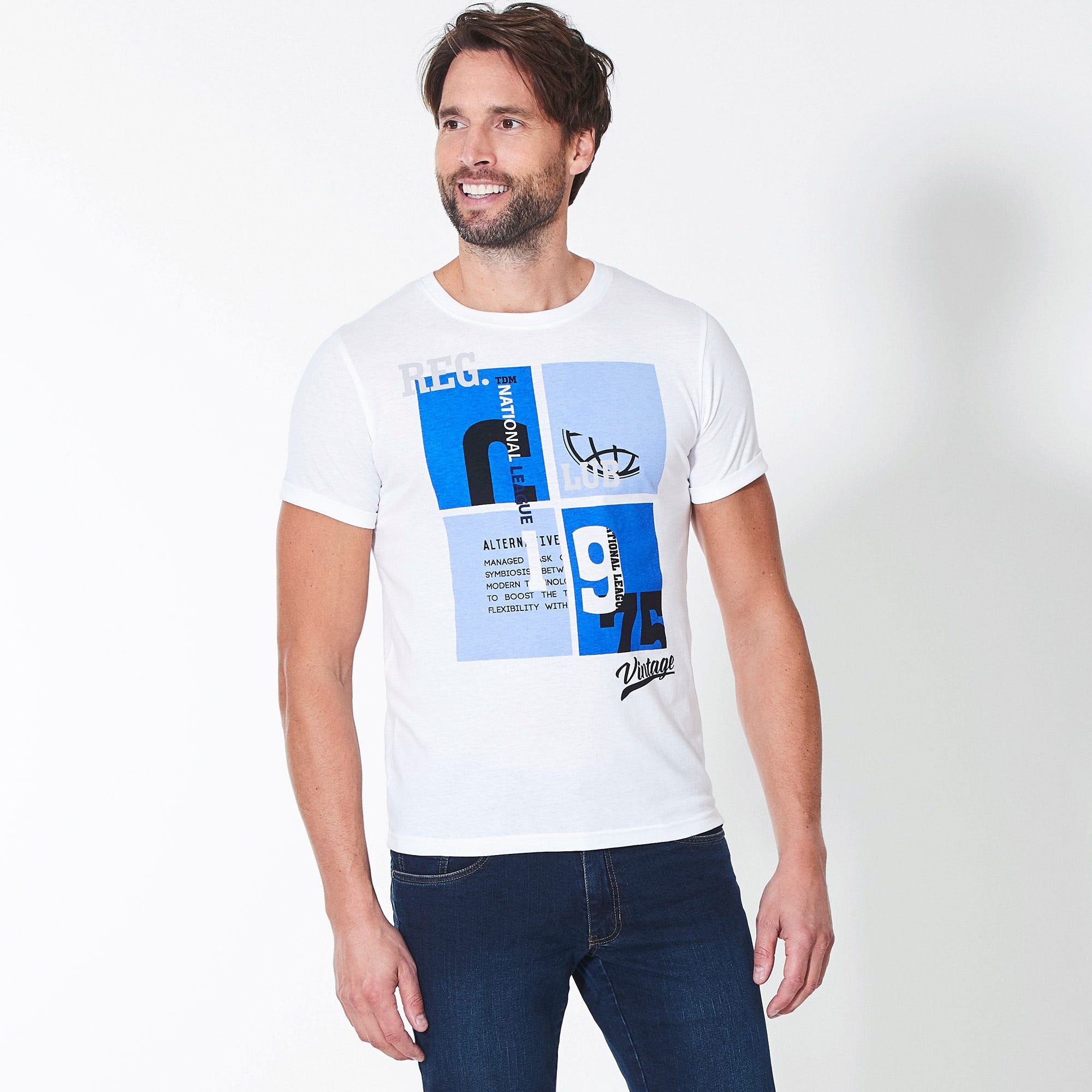 Herren-T-Shirt mit trendigem Frontaufdruck