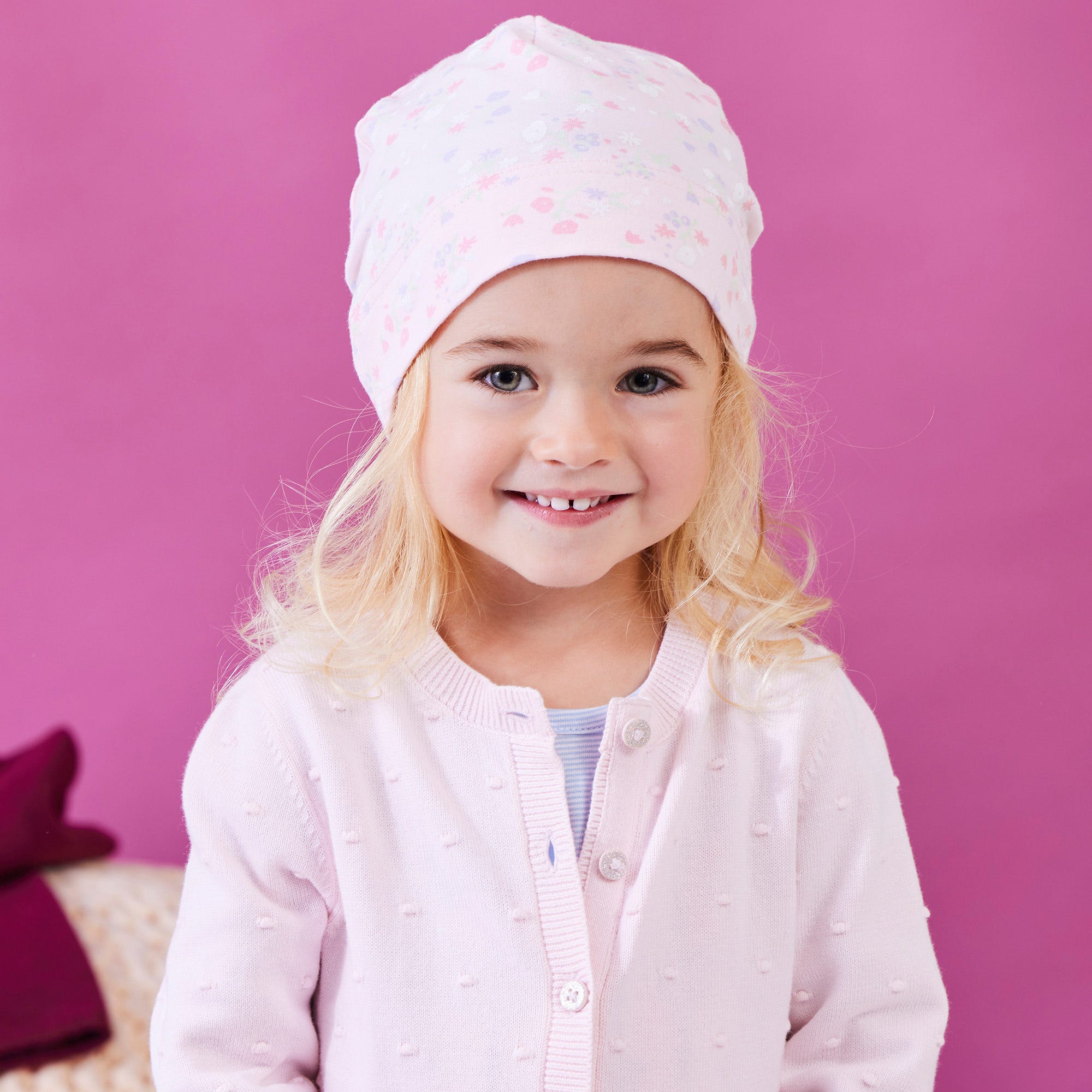 Baby-Mädchen-Mütze mit Blümchen-Muster